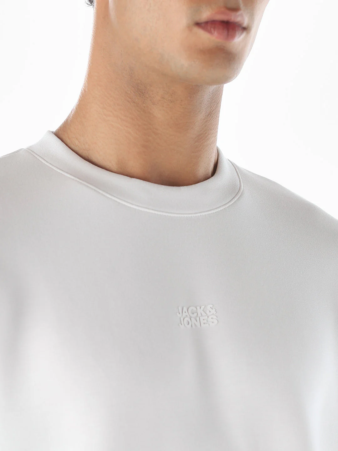 Logo Print Oversized Sweatshirt - White - Image 5