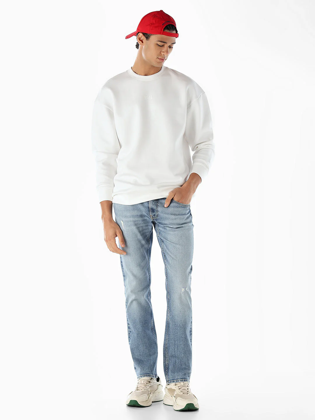 Logo Print Oversized Sweatshirt - White - Image 6