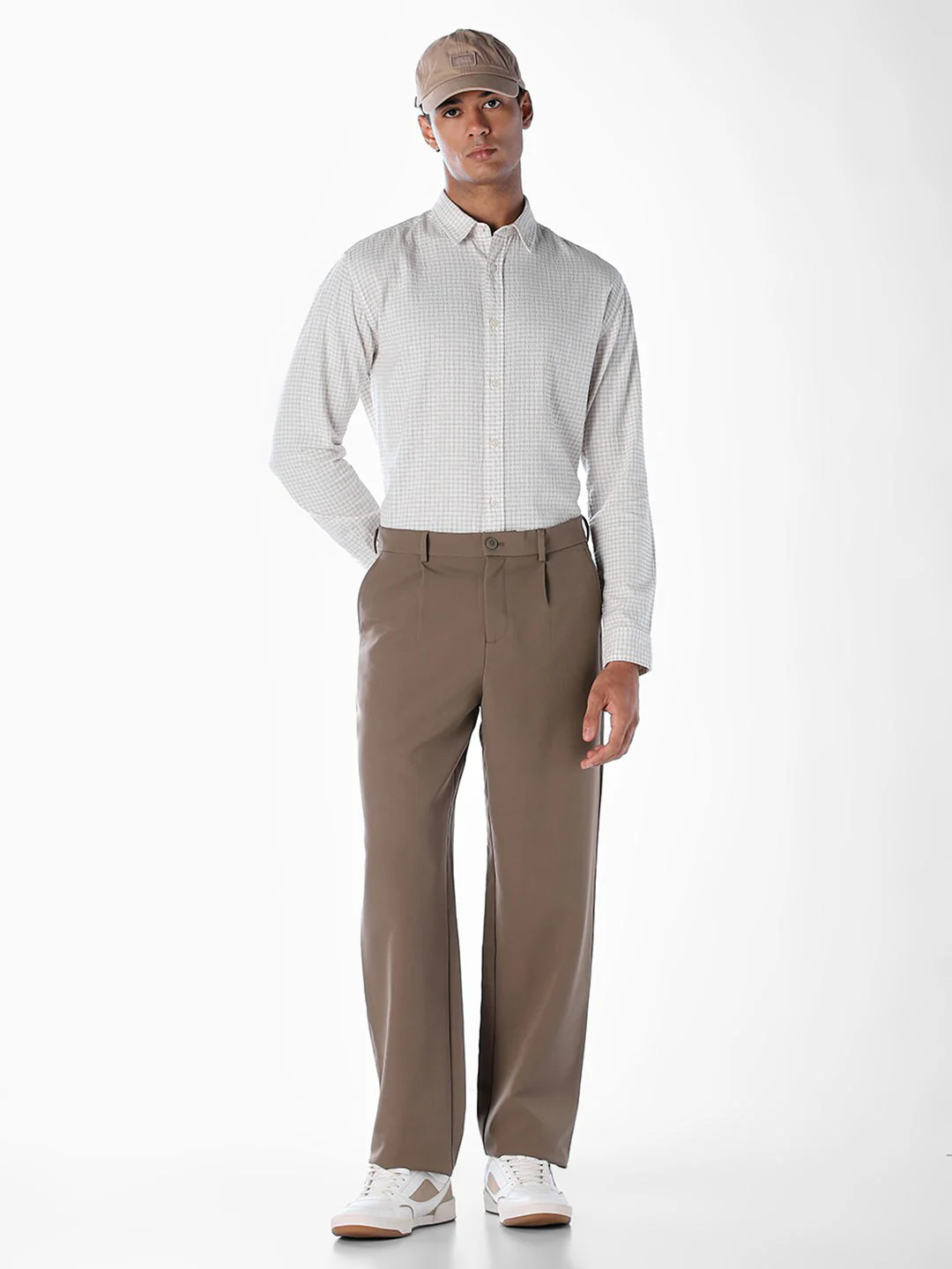 Light Brown Seersucker Check Shirt - Image 6