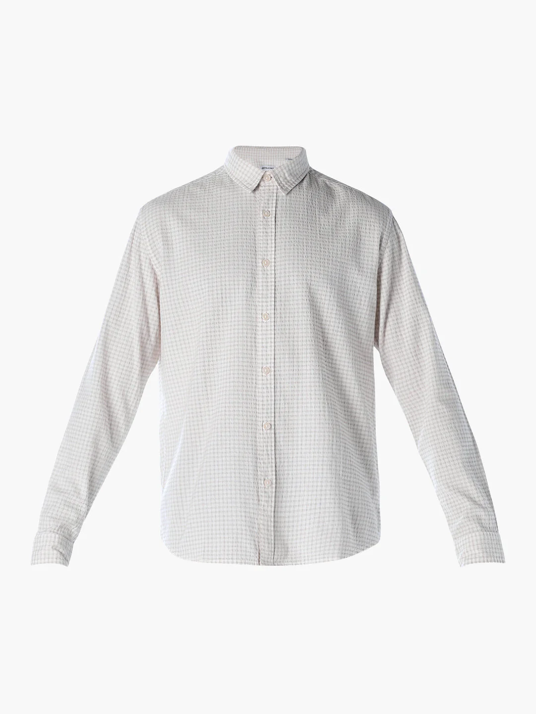 Light Brown Seersucker Check Shirt - Image 7