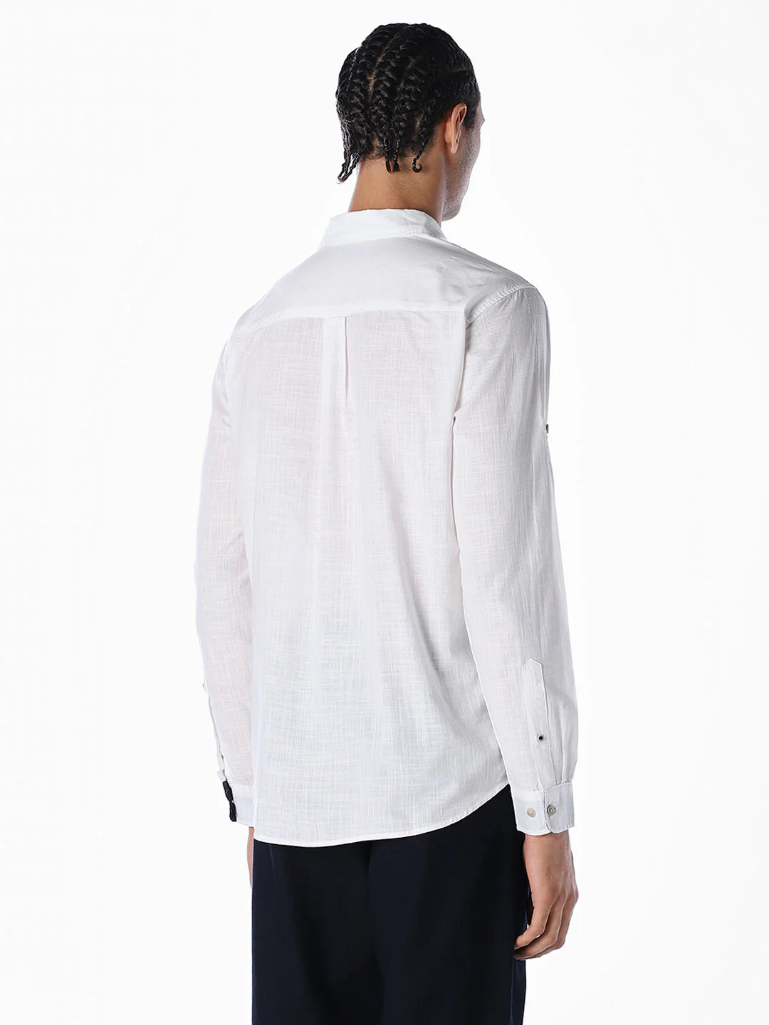 Cotton Slub Full Sleeves Shirt - White - Image 4