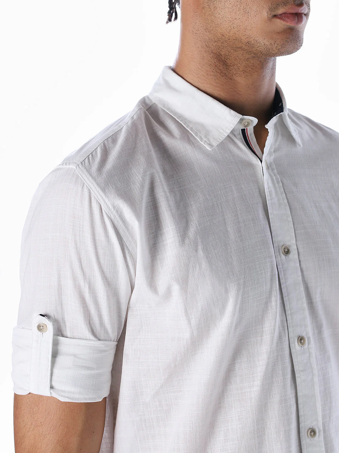 Cotton Slub Full Sleeves Shirt - White - Image 5