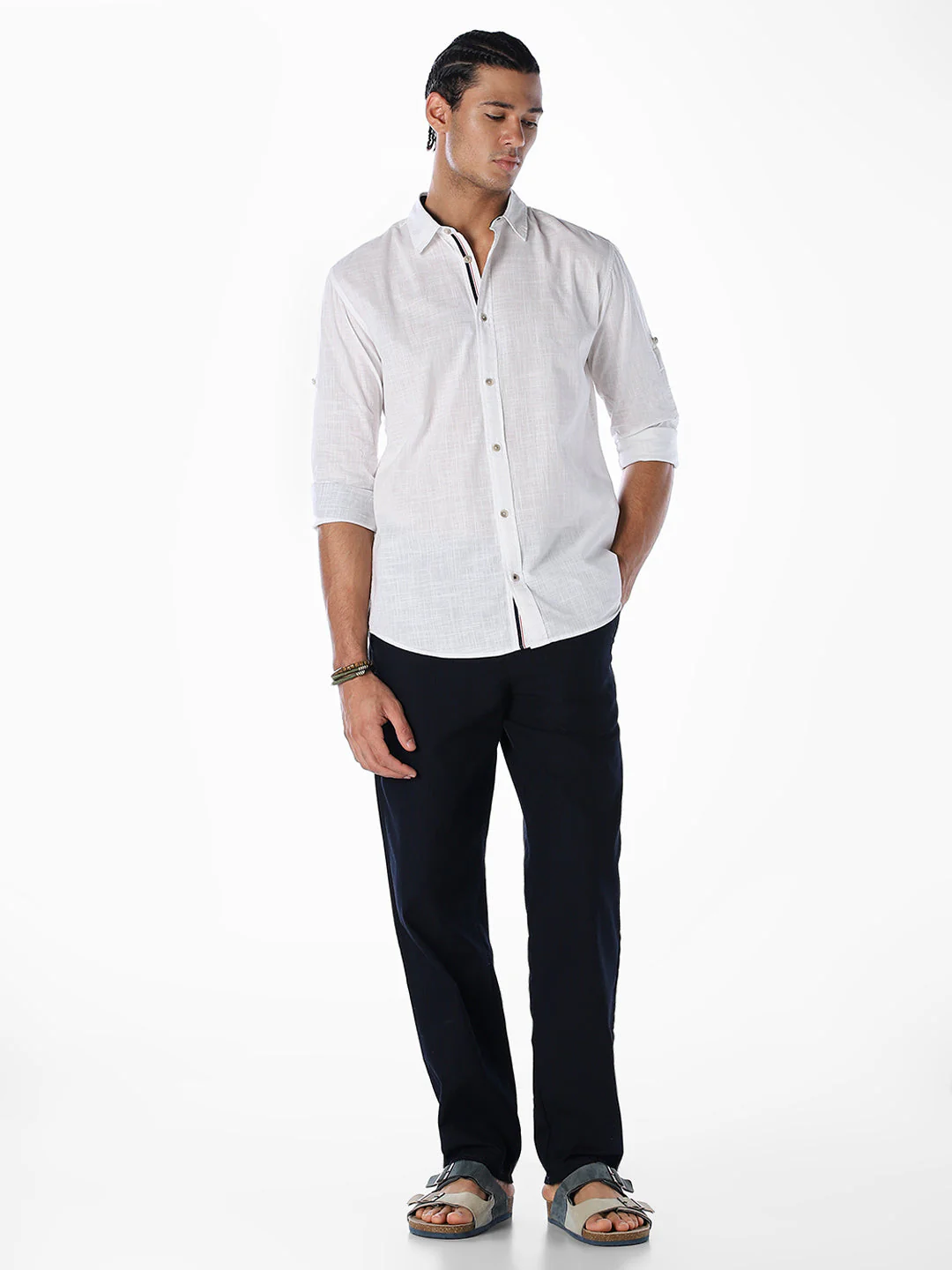 Cotton Slub Full Sleeves Shirt - White - Image 6