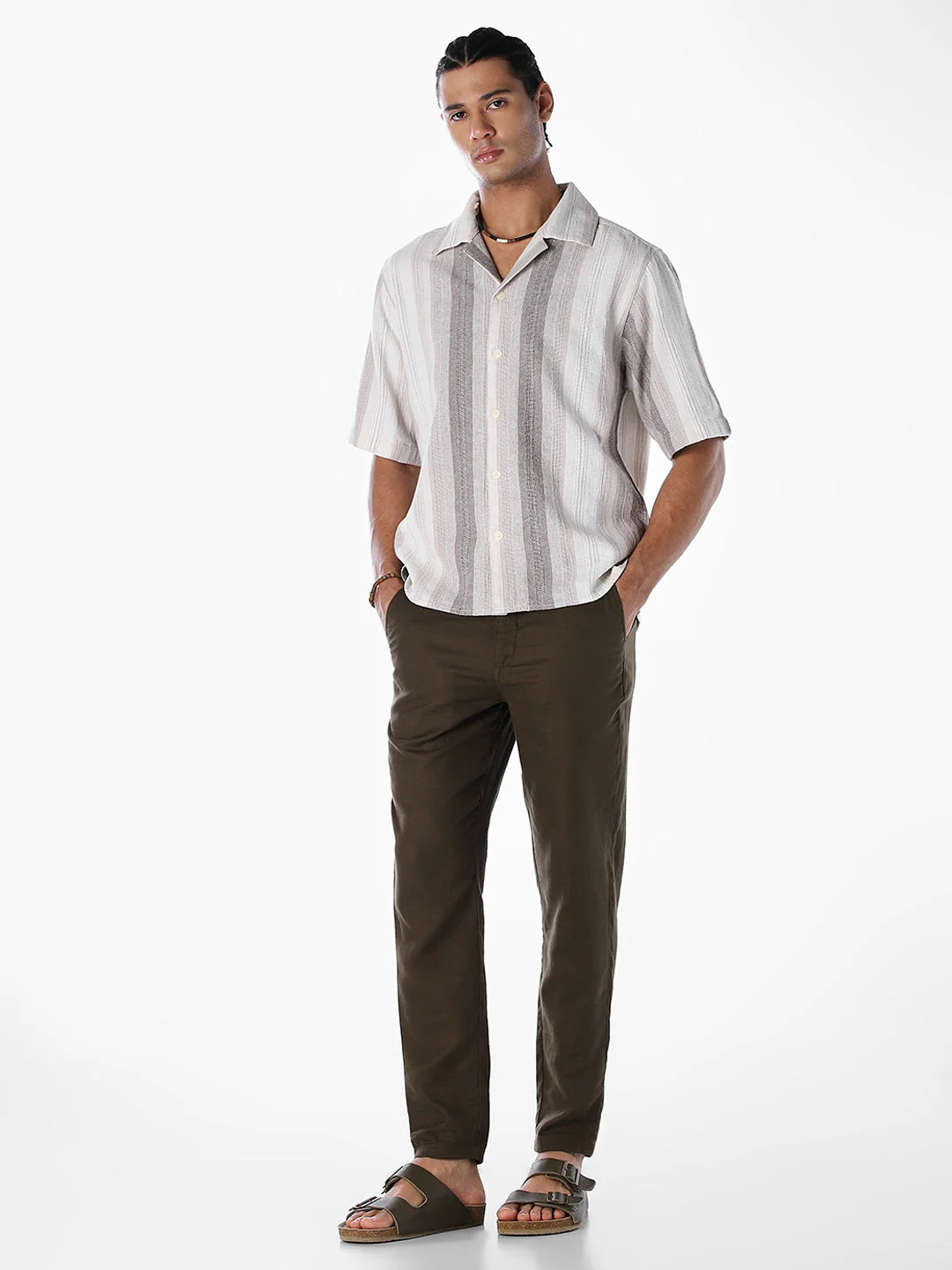 Striped Dobby Resort Collar Shirt - Image 6