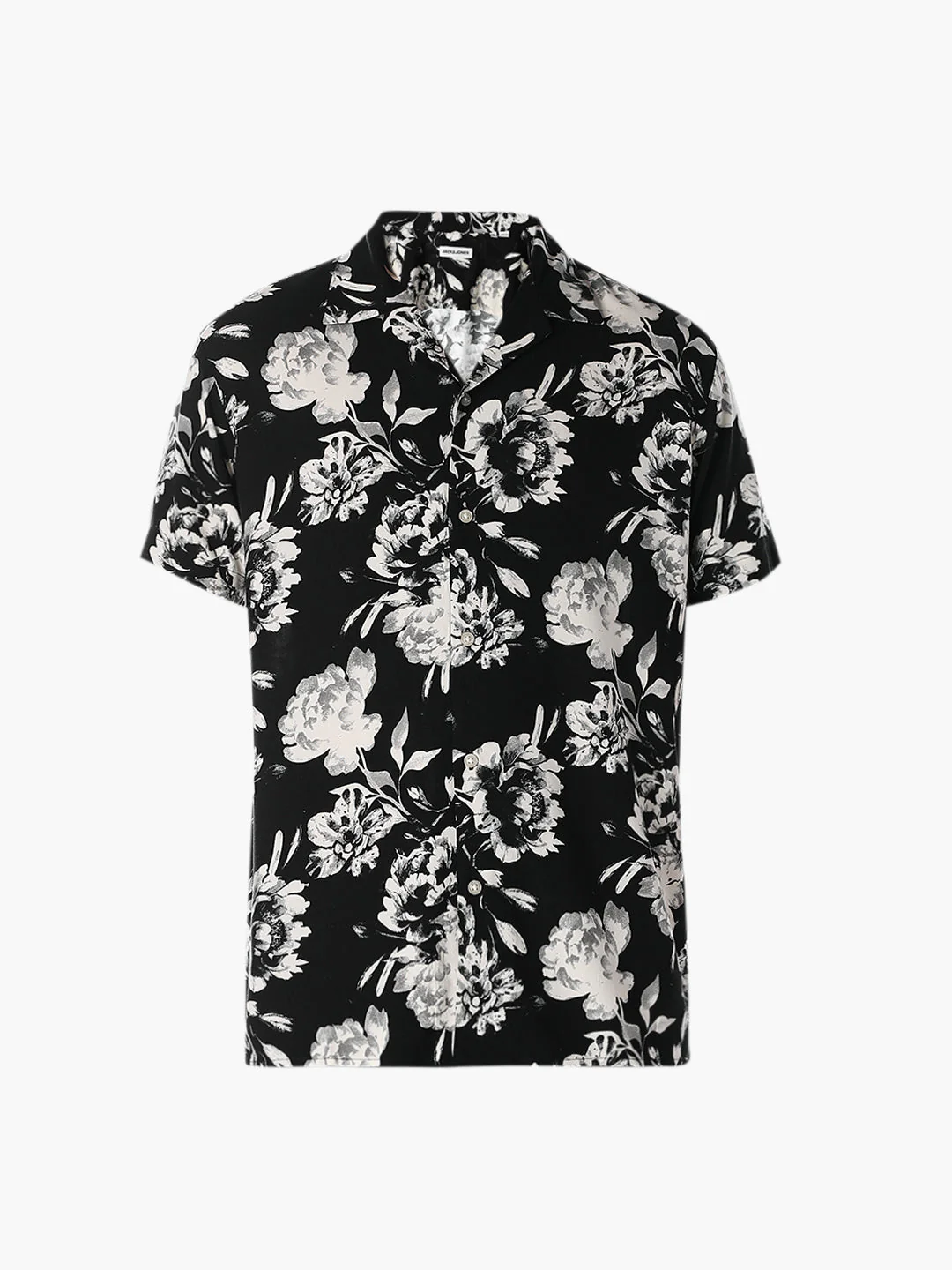 Printed Resort Collar Comfort Fit Shirt - Black - Image 7