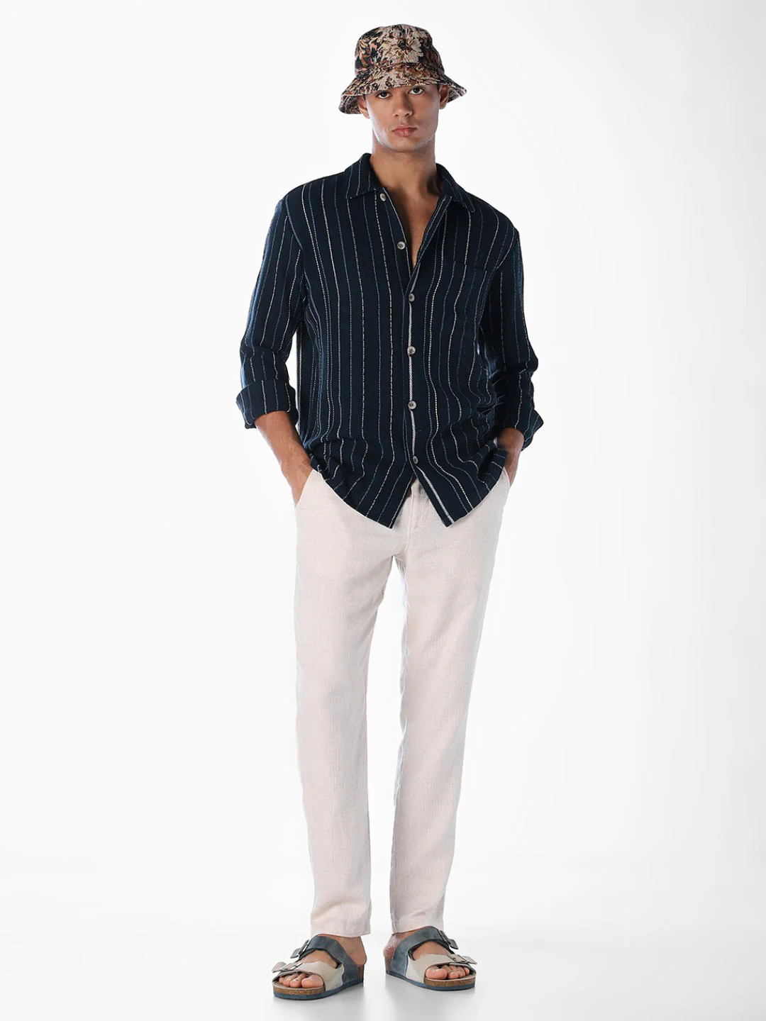 Striped Comfort Fit Shirt - Dark Blue - Image 6
