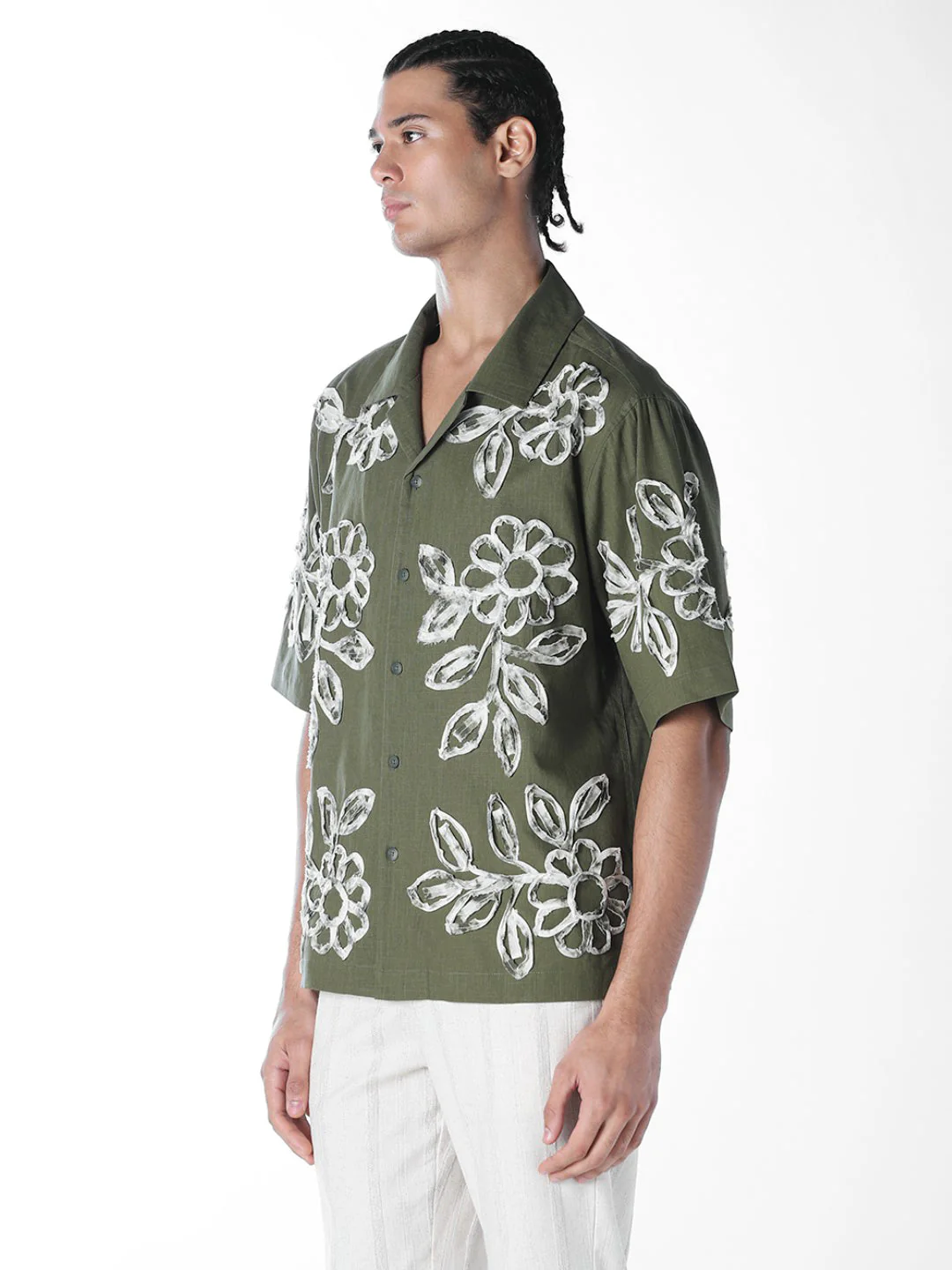 Applique Embroidered Oversized Shirt - Image 3