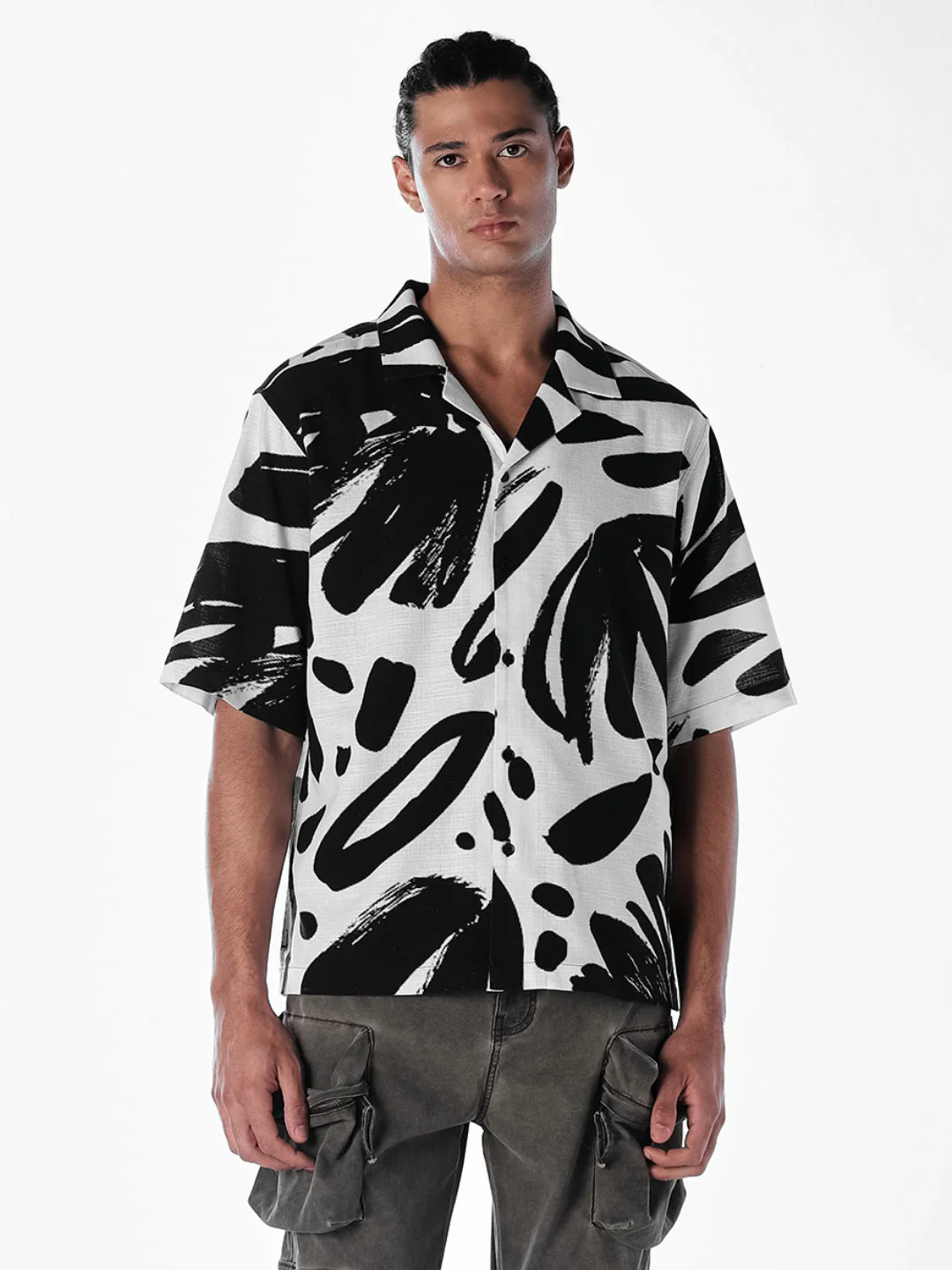 Monotone Printed Cotton Shirt - Image 2