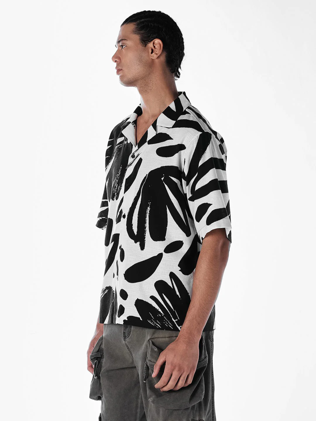 Monotone Printed Cotton Shirt - Image 3