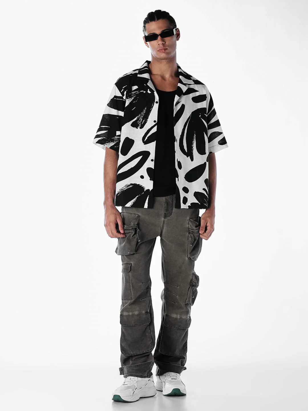 Monotone Printed Cotton Shirt - Image 6