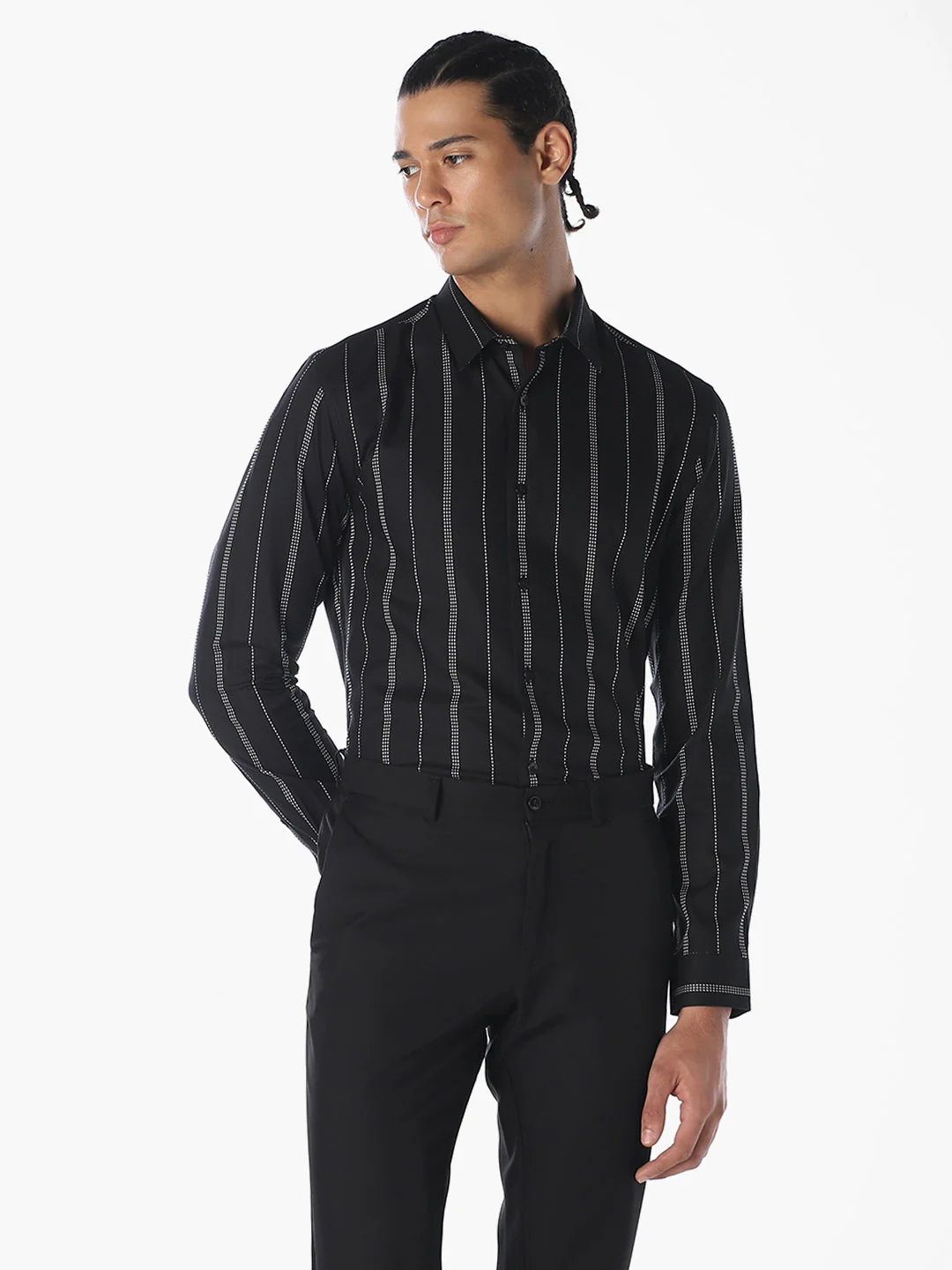 Striped Dobby Slim Fit Shirt - Image 2