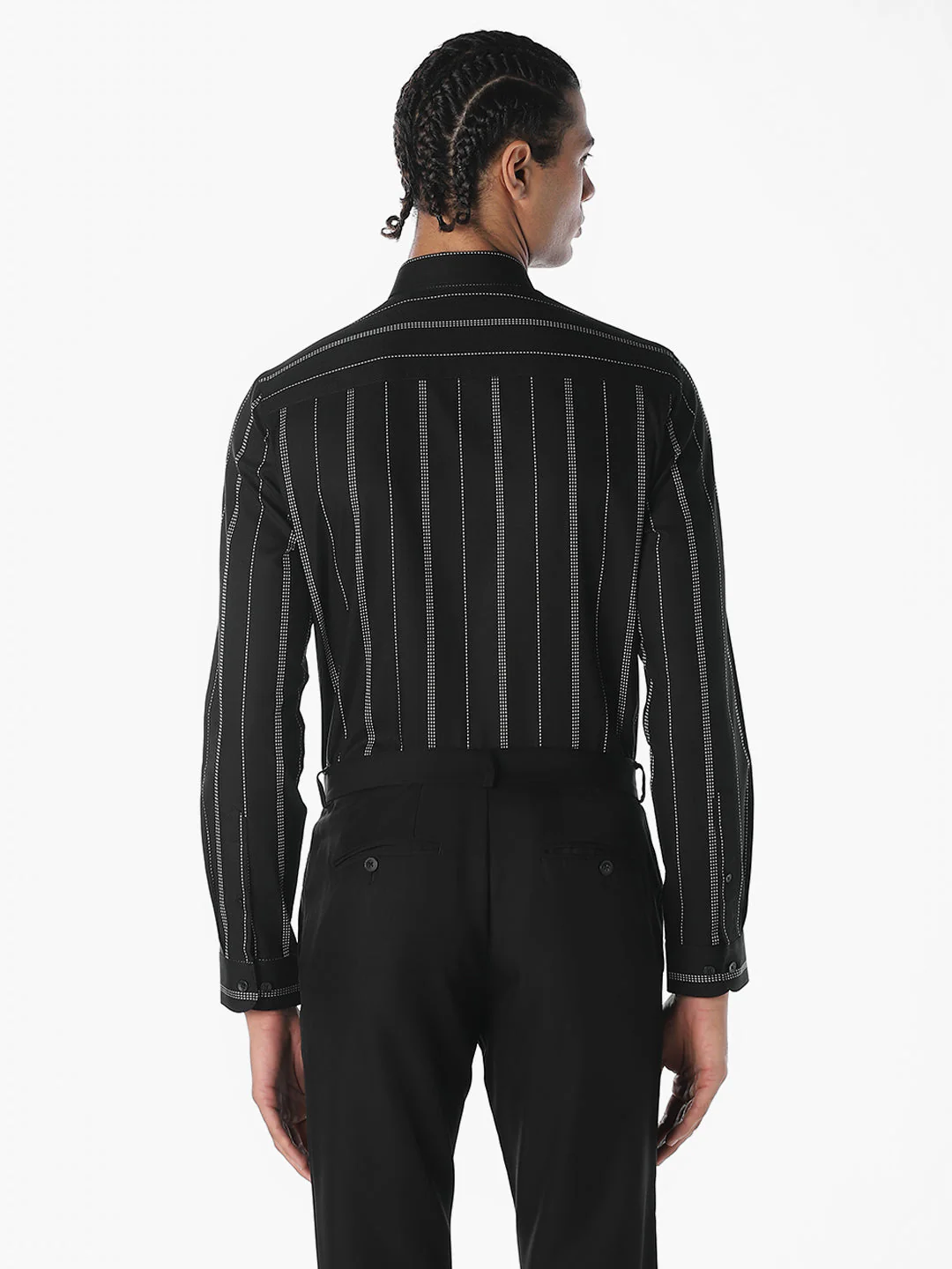 Striped Dobby Slim Fit Shirt - Image 4