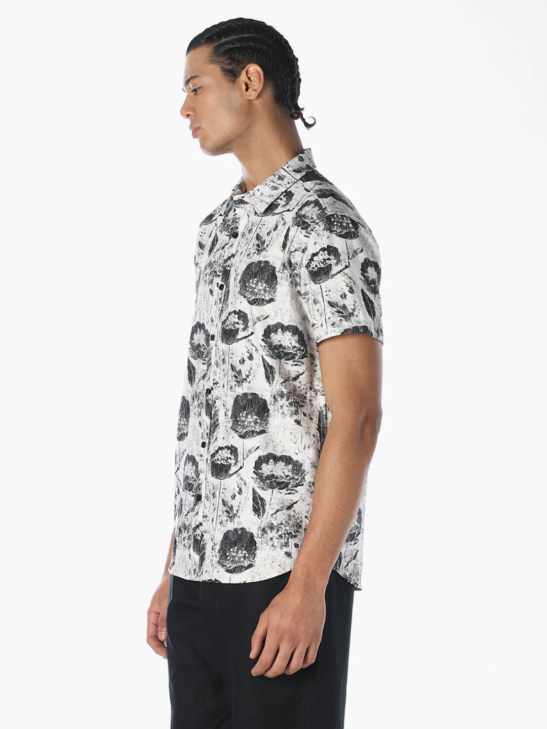 White Printed Comfort Fit Shirt - Image 3