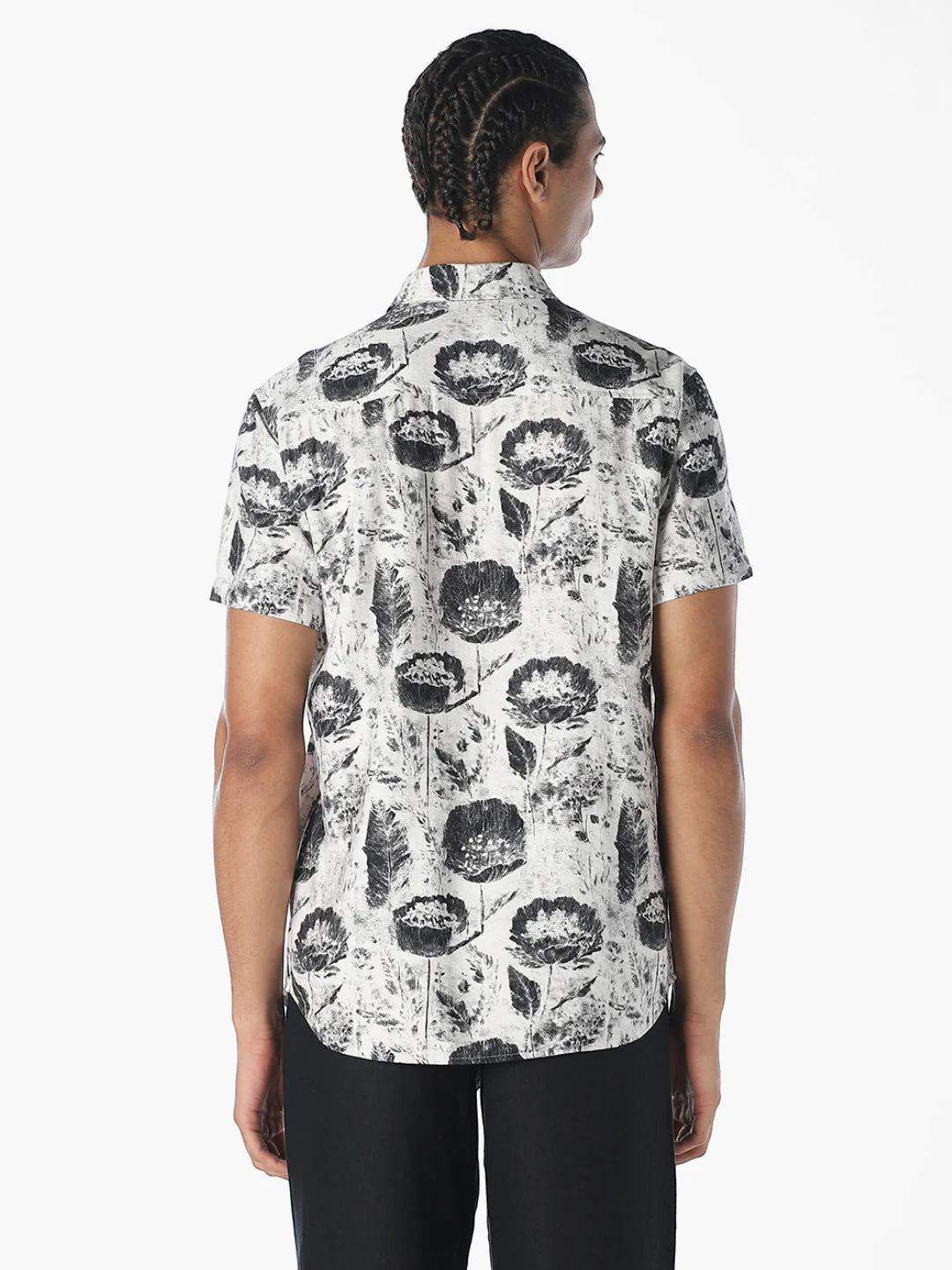 White Printed Comfort Fit Shirt - Image 4