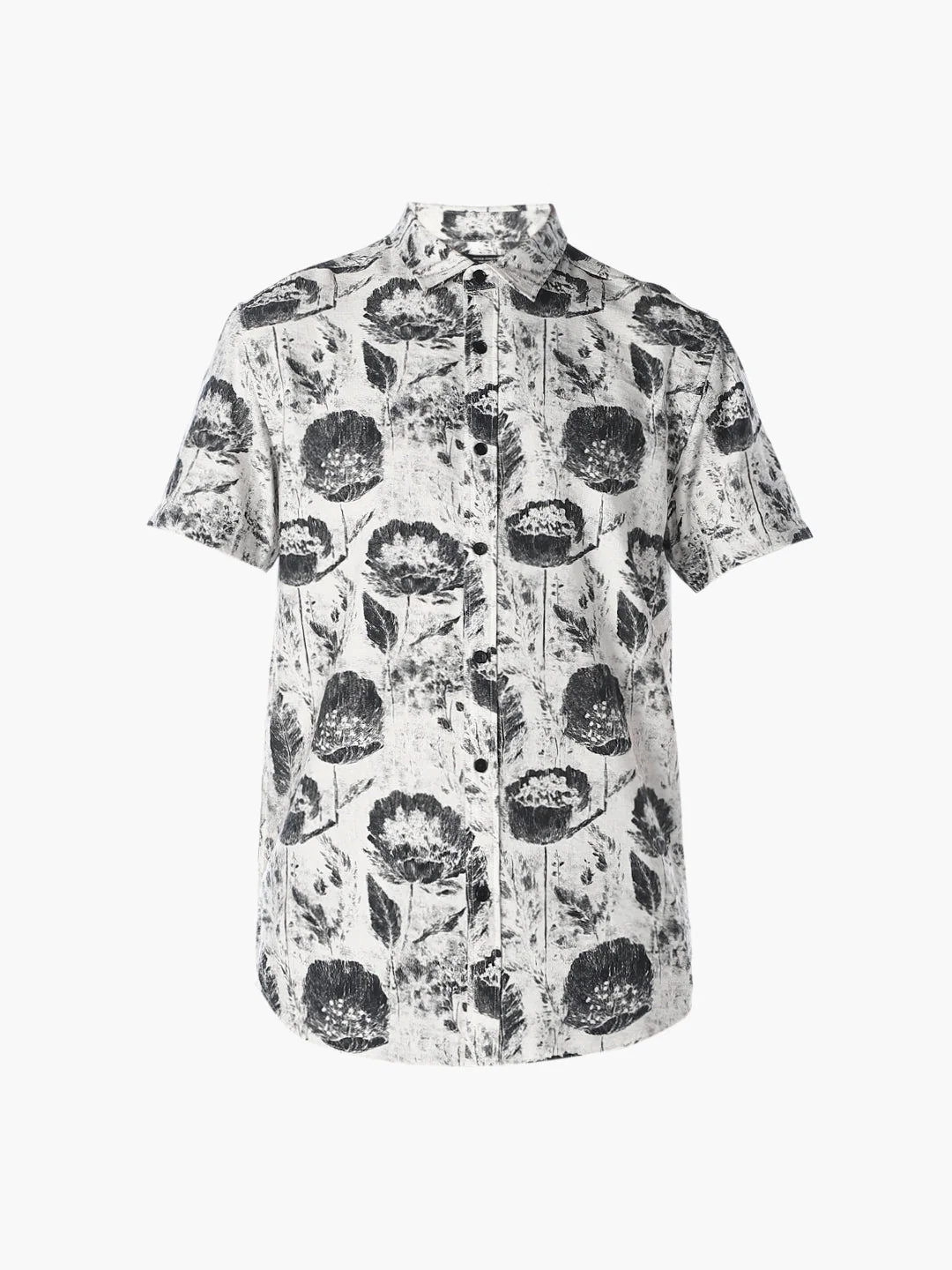 White Printed Comfort Fit Shirt - Image 7