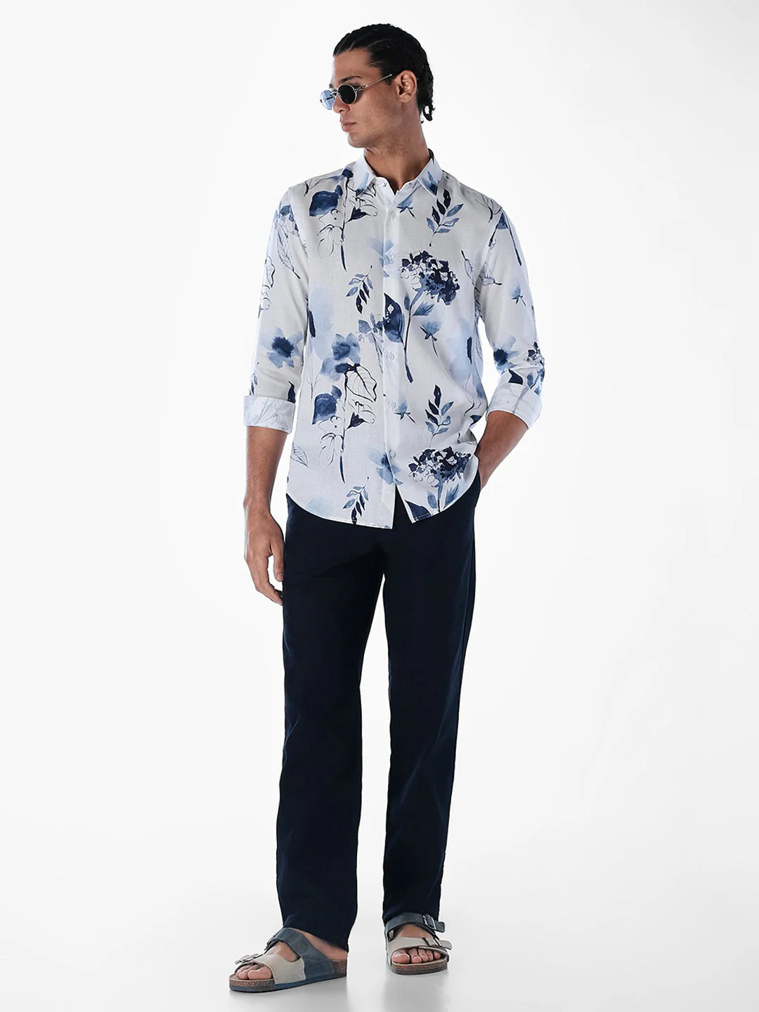 Linen Blend Printed Shirt - Image 6