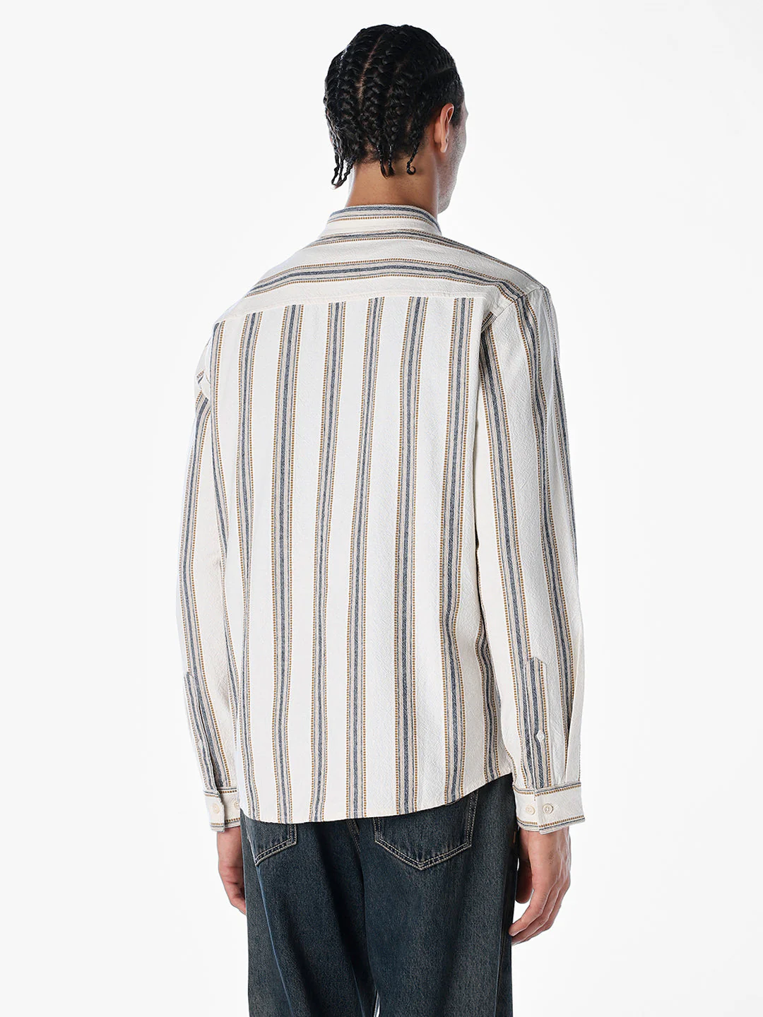 Cotton Striped Full Sleeves Shirt - Image 4