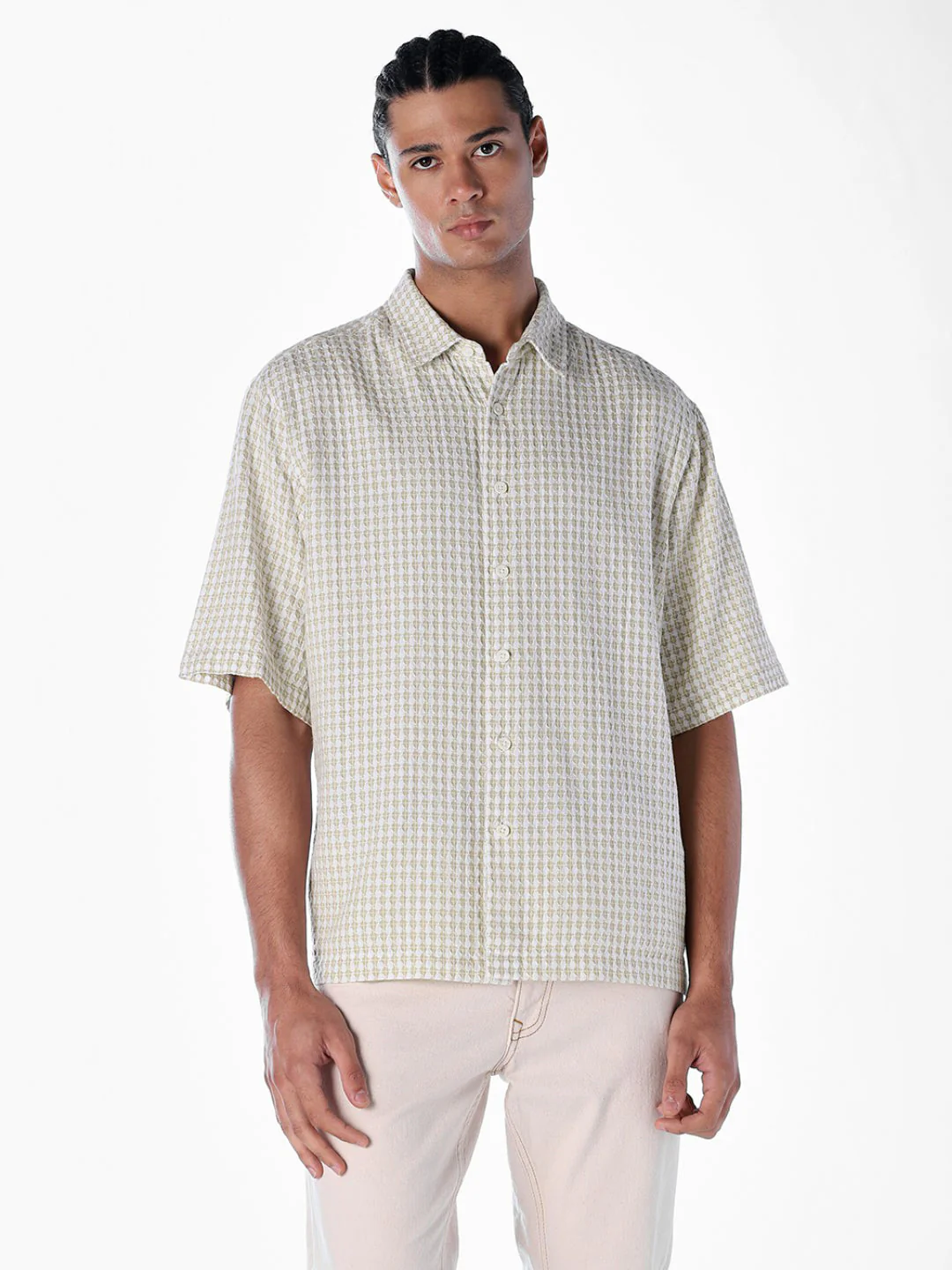 Dobby Short Sleeves Oversized Shirt - Image 2