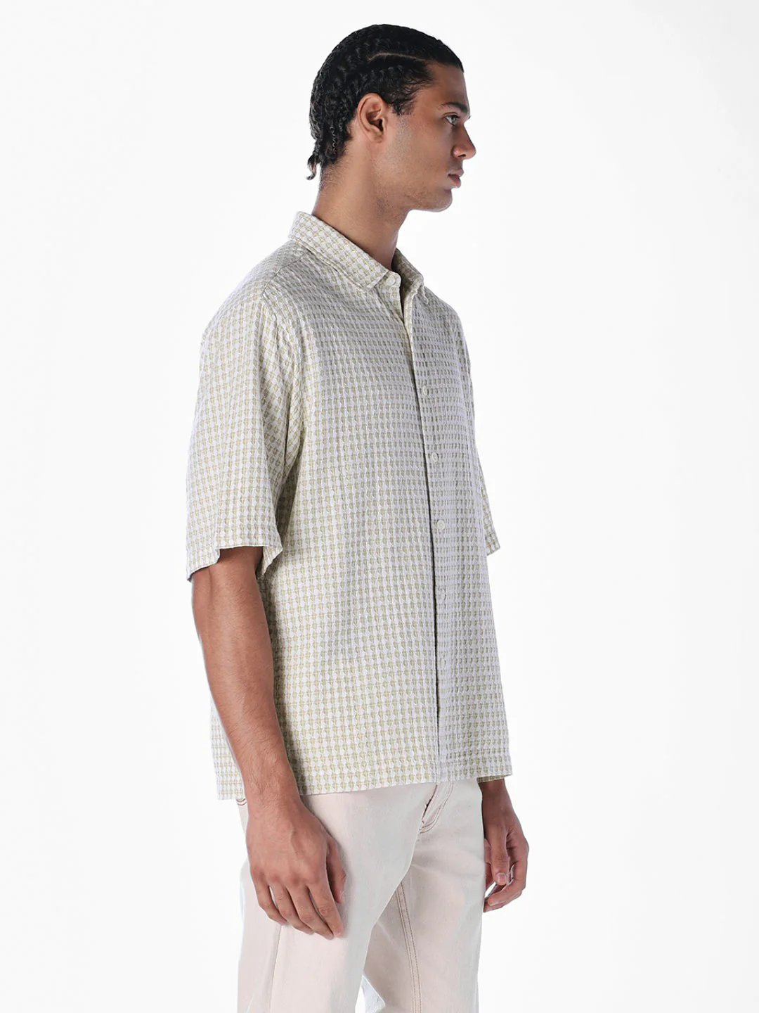 Dobby Short Sleeves Oversized Shirt - Image 3