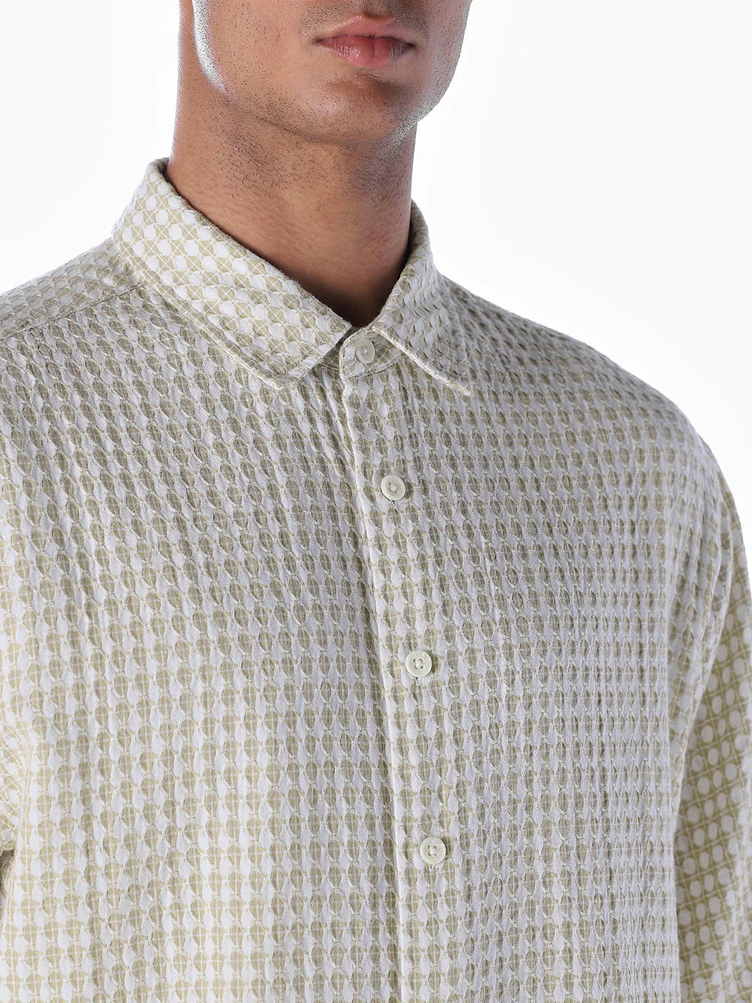 Dobby Short Sleeves Oversized Shirt - Image 5