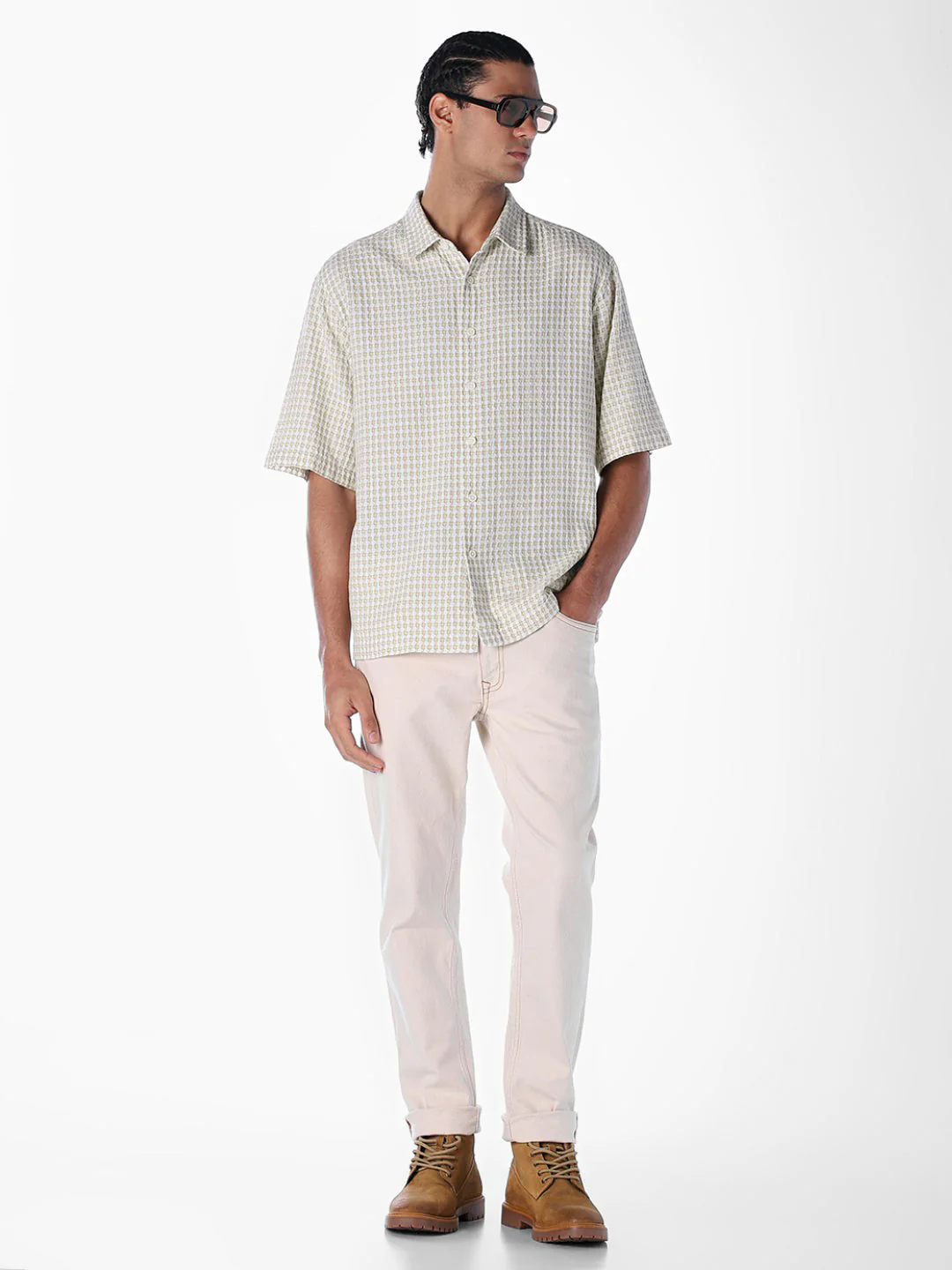 Dobby Short Sleeves Oversized Shirt - Image 6
