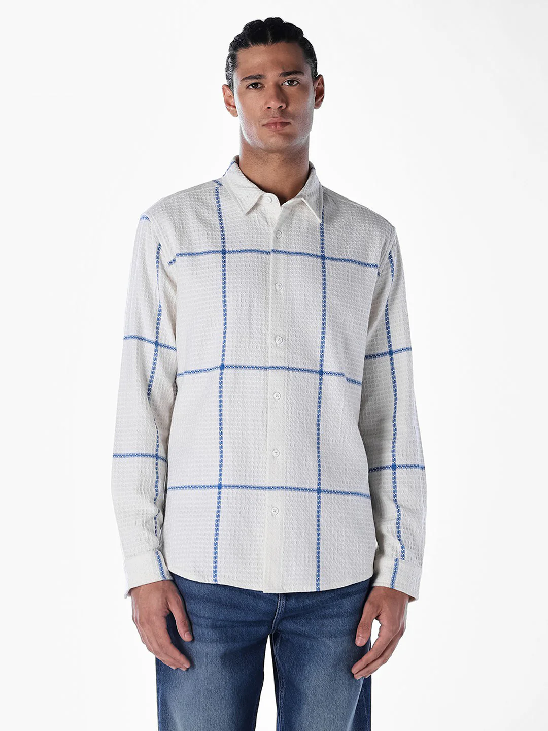 Textured Check Regular Fit Shirt - Image 2