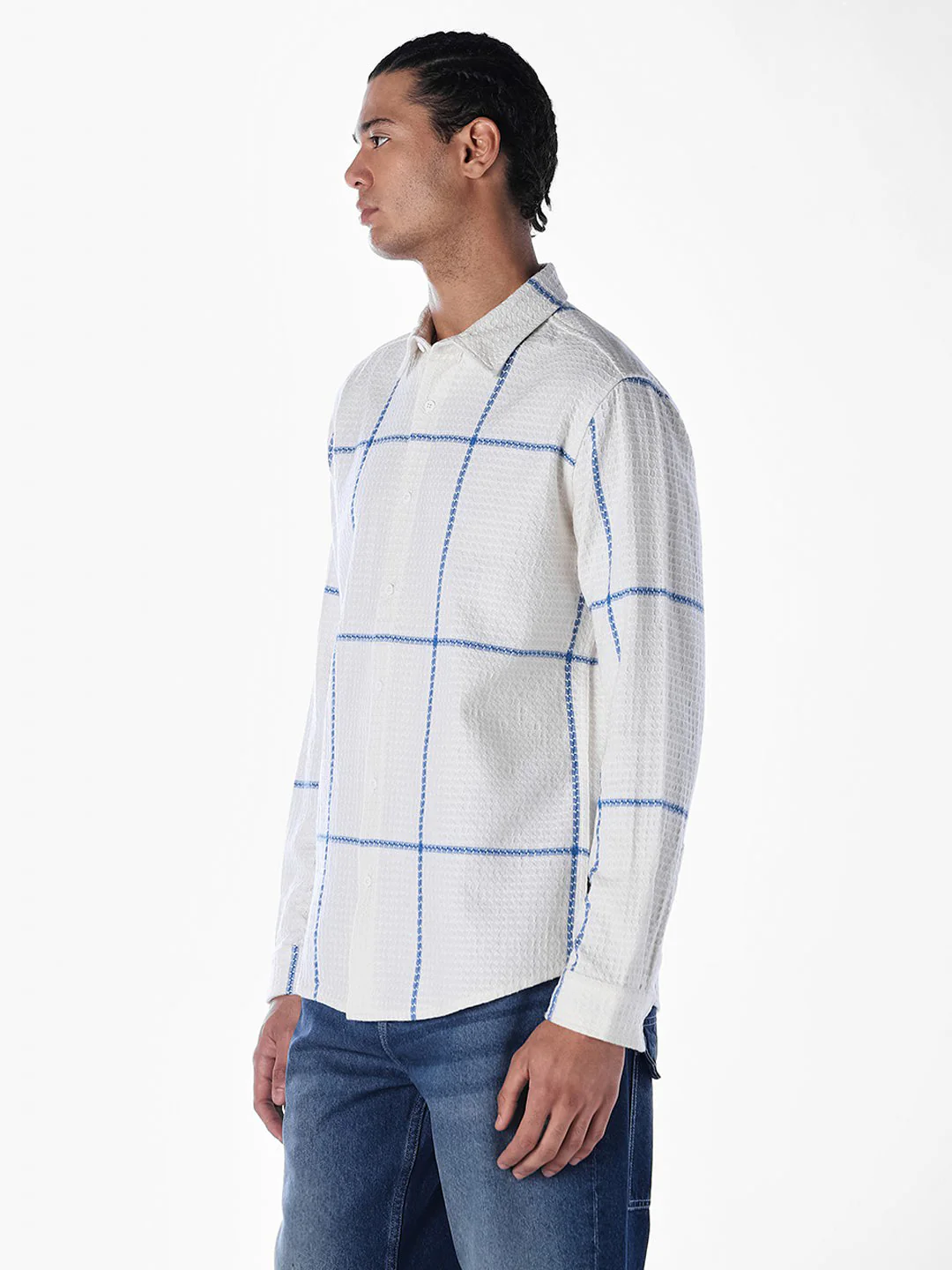 Textured Check Regular Fit Shirt - Image 3