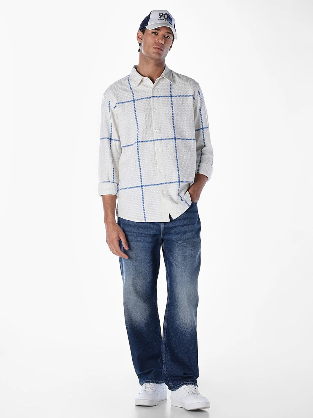 Textured Check Regular Fit Shirt - Image 6