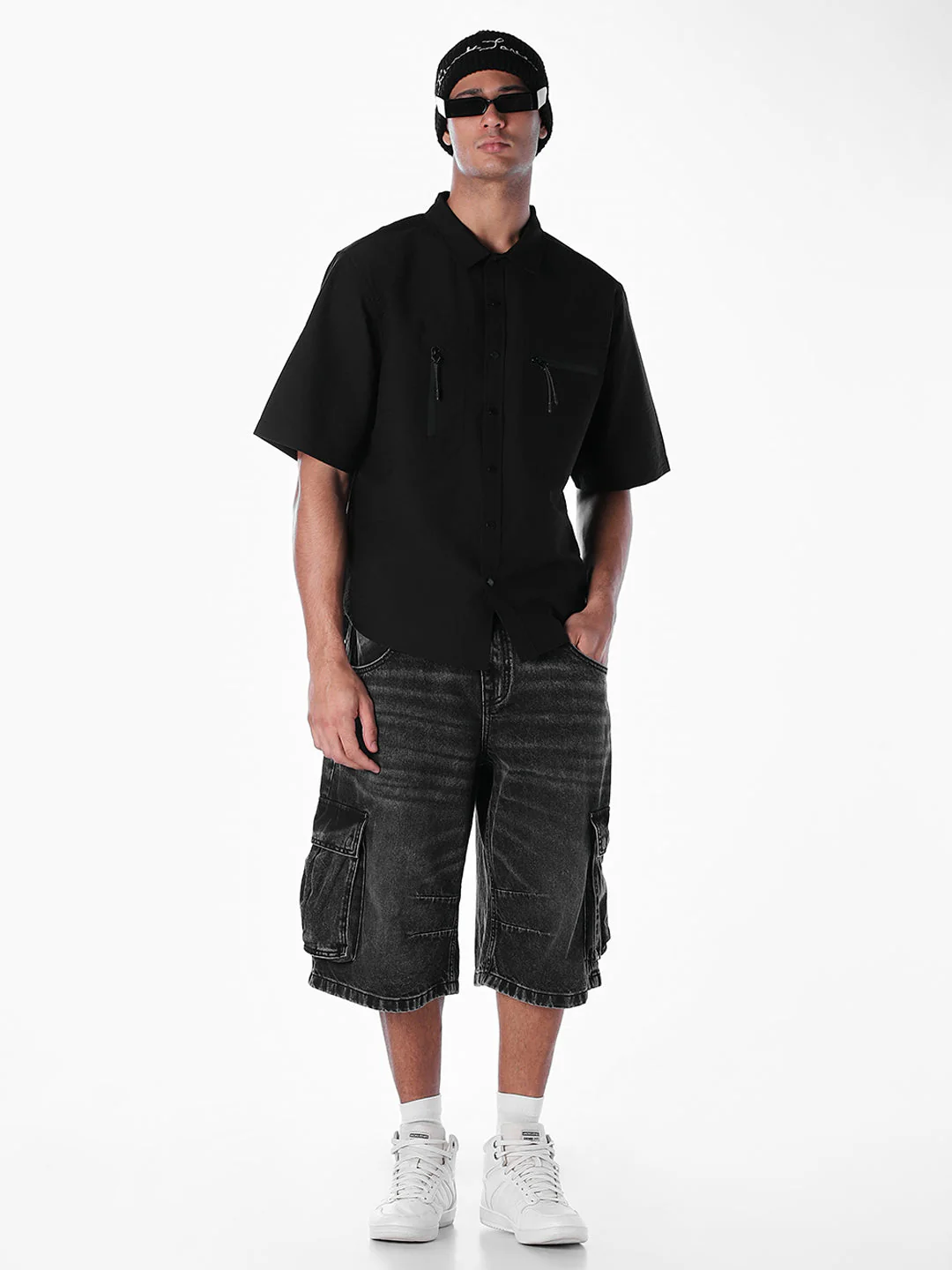 Black Utility Oversized Shirt - Image 6