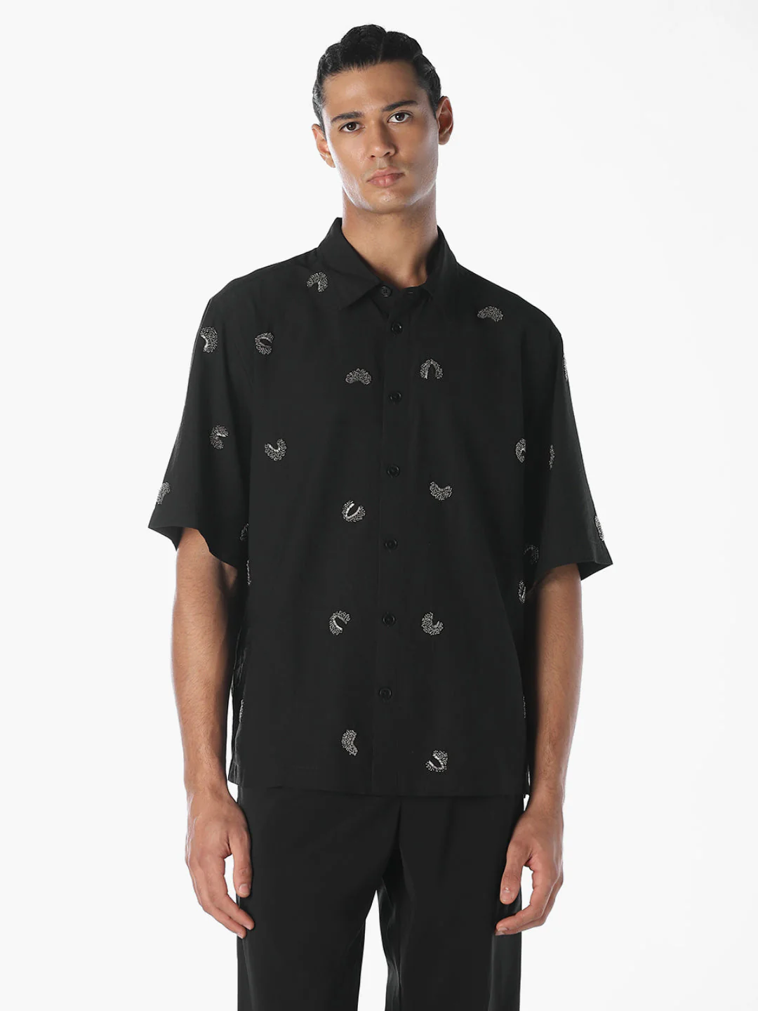 Embroidered Viscose Oversized Shirt - Image 2