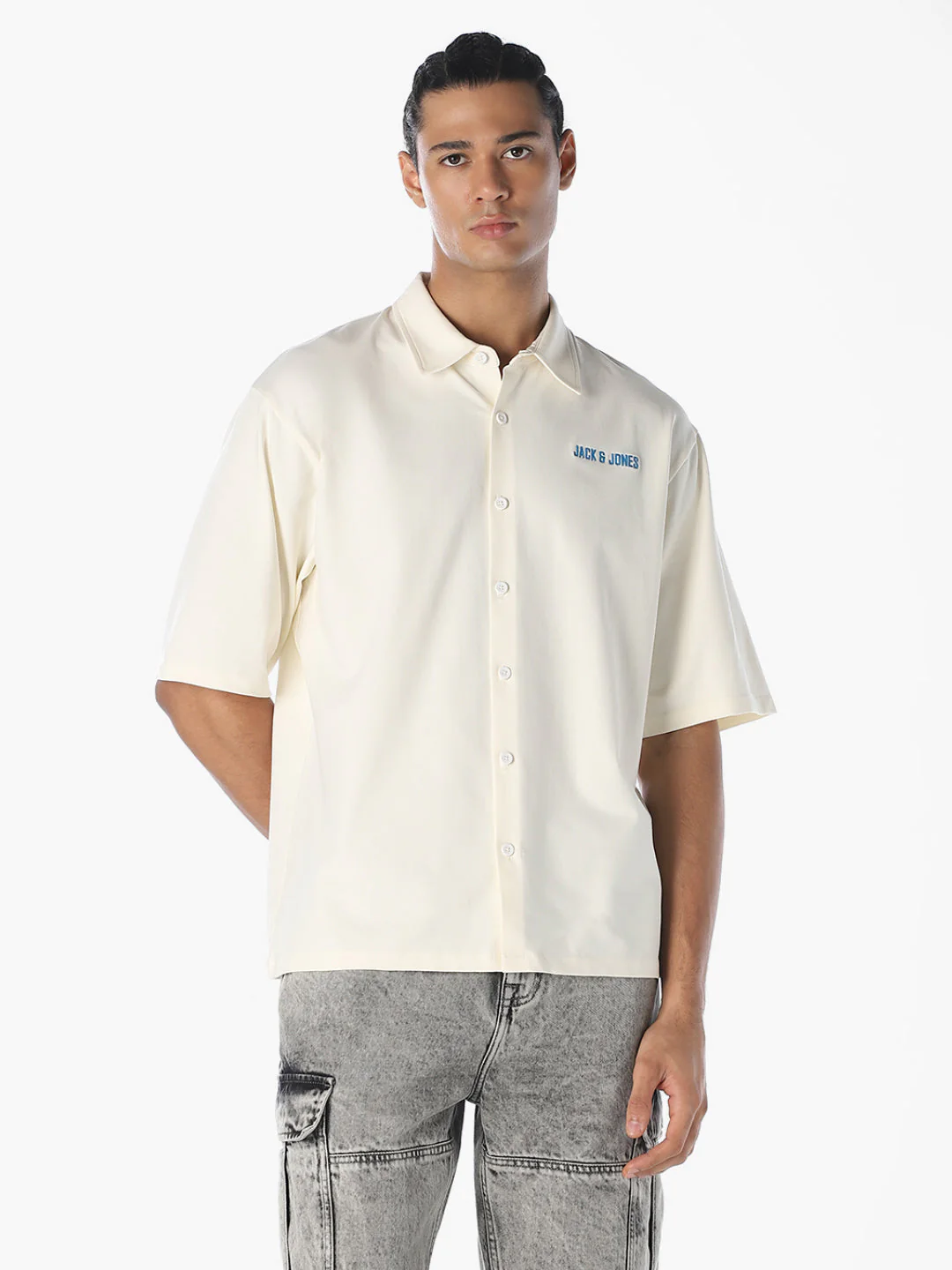 Off-White Embroidered Oversized Shirt - Image 2