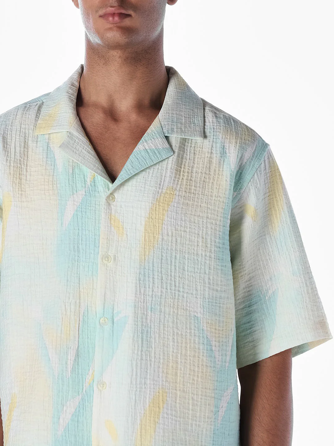 Tropical Print Oversized Shirt - Image 5