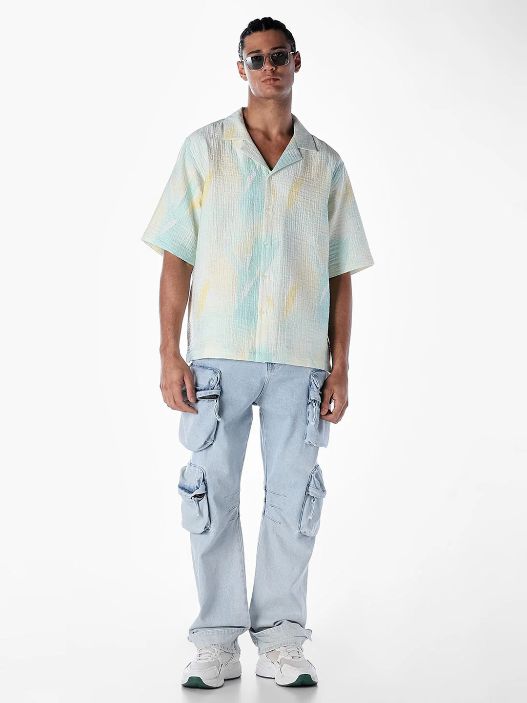 Tropical Print Oversized Shirt - Image 6