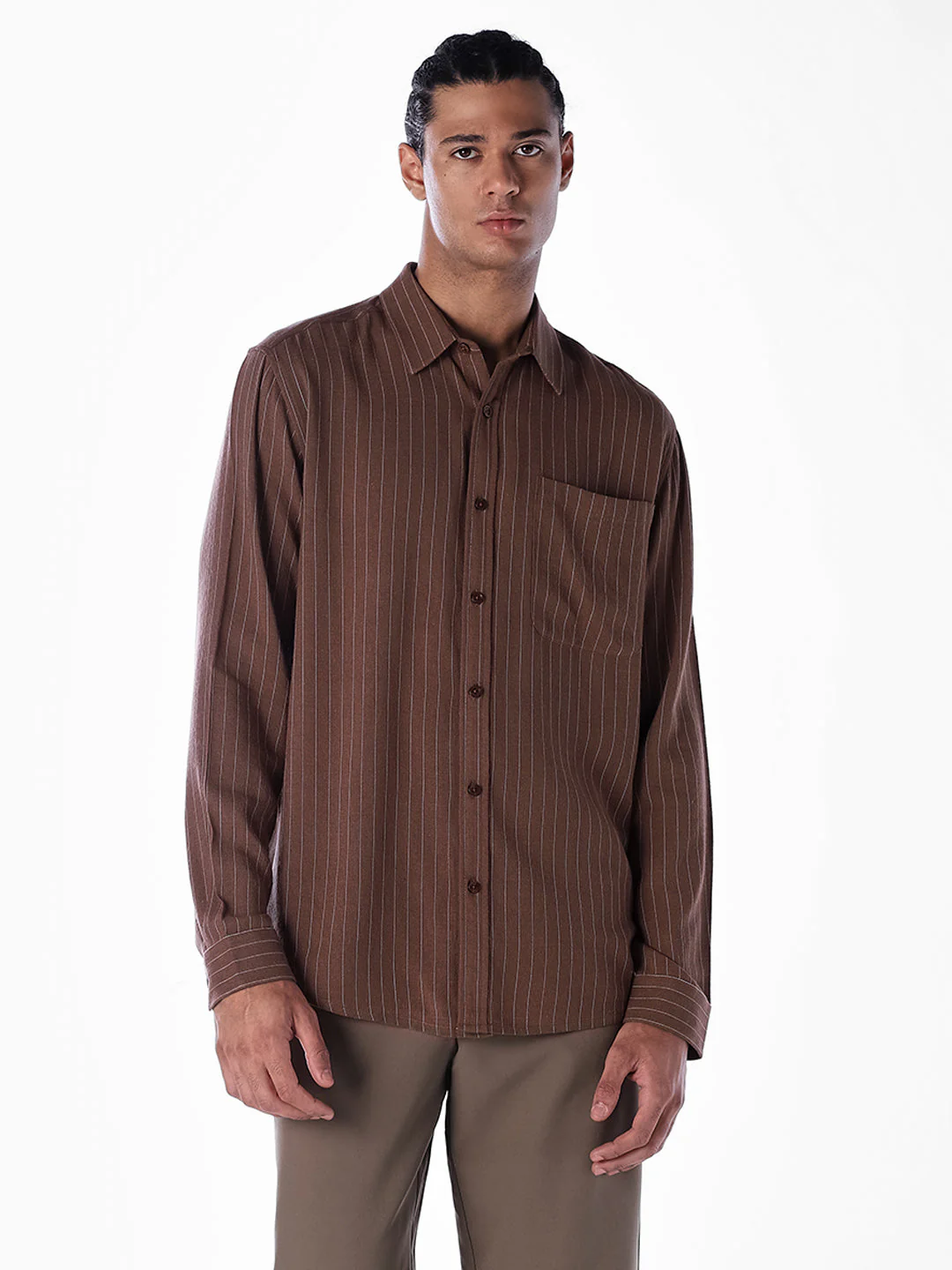 Linen Blend Striped Shirt - Image 2