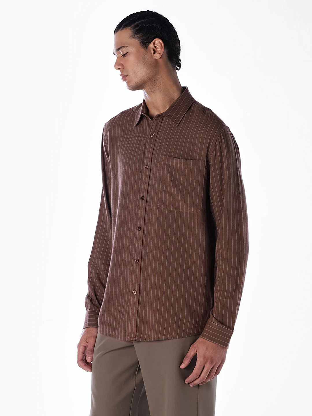 Linen Blend Striped Shirt - Image 3