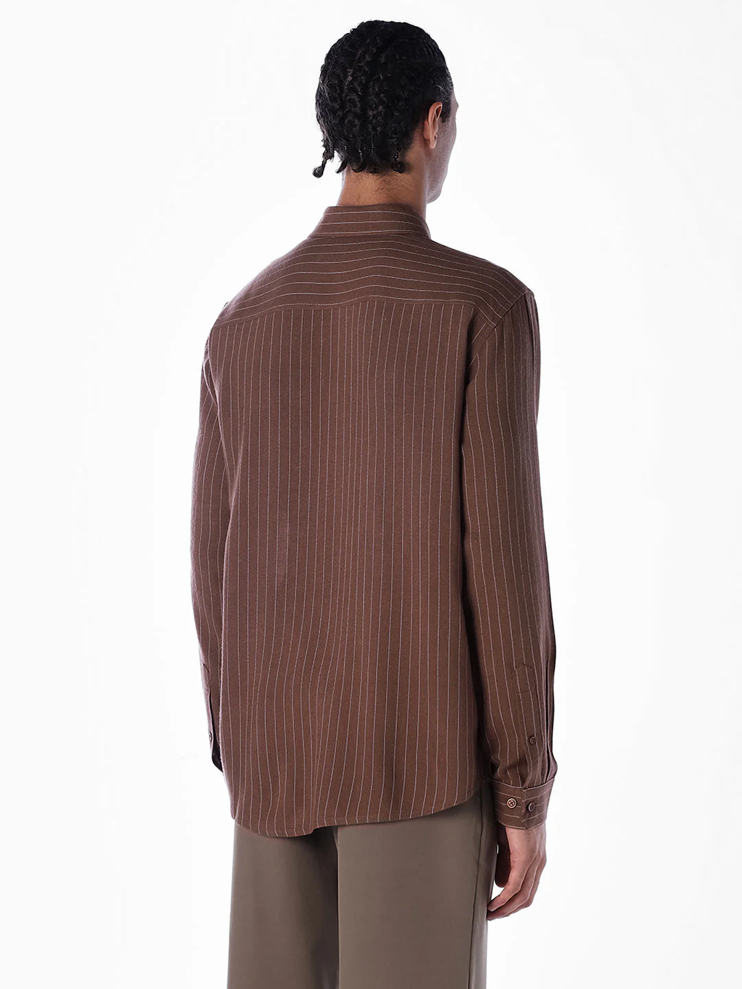 Linen Blend Striped Shirt - Image 4
