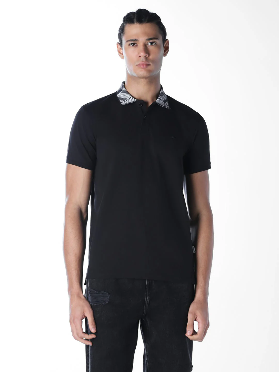 Contrast Collar Cotton Polo - Image 2