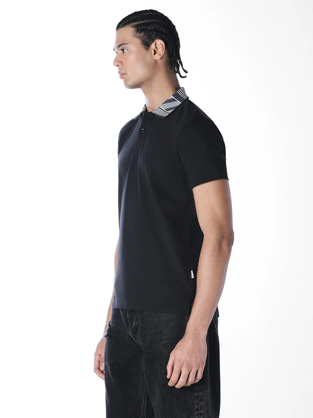Contrast Collar Cotton Polo - Image 3