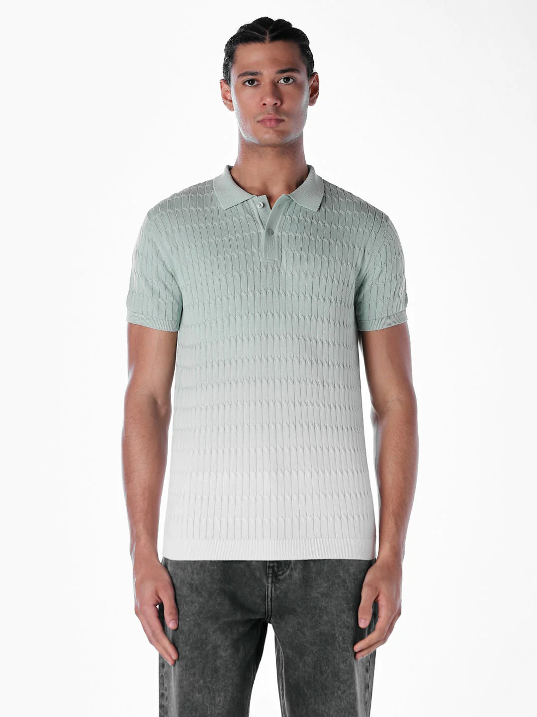 Jacquard Knitted Cotton Polo - Image 2