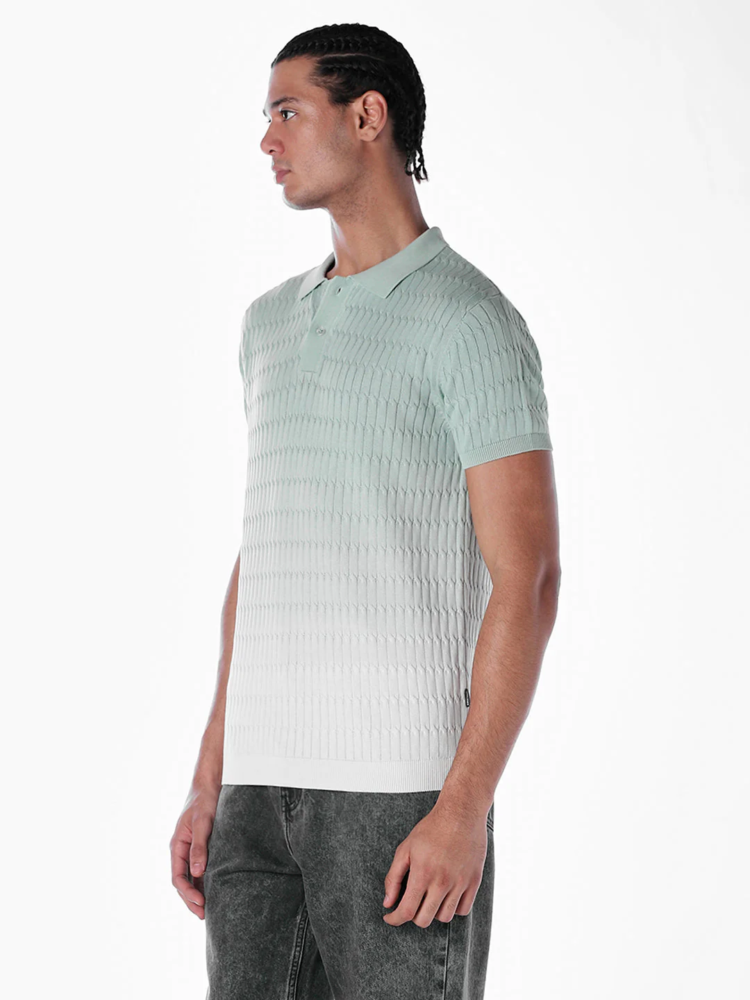 Jacquard Knitted Cotton Polo - Image 3