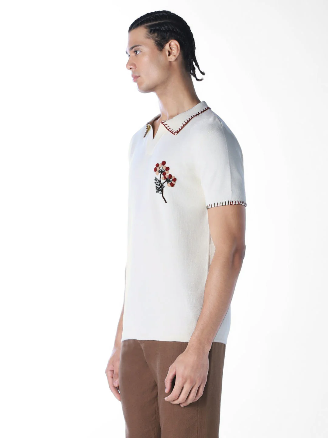 Contrast Stitch Embroidered Polo - Image 3