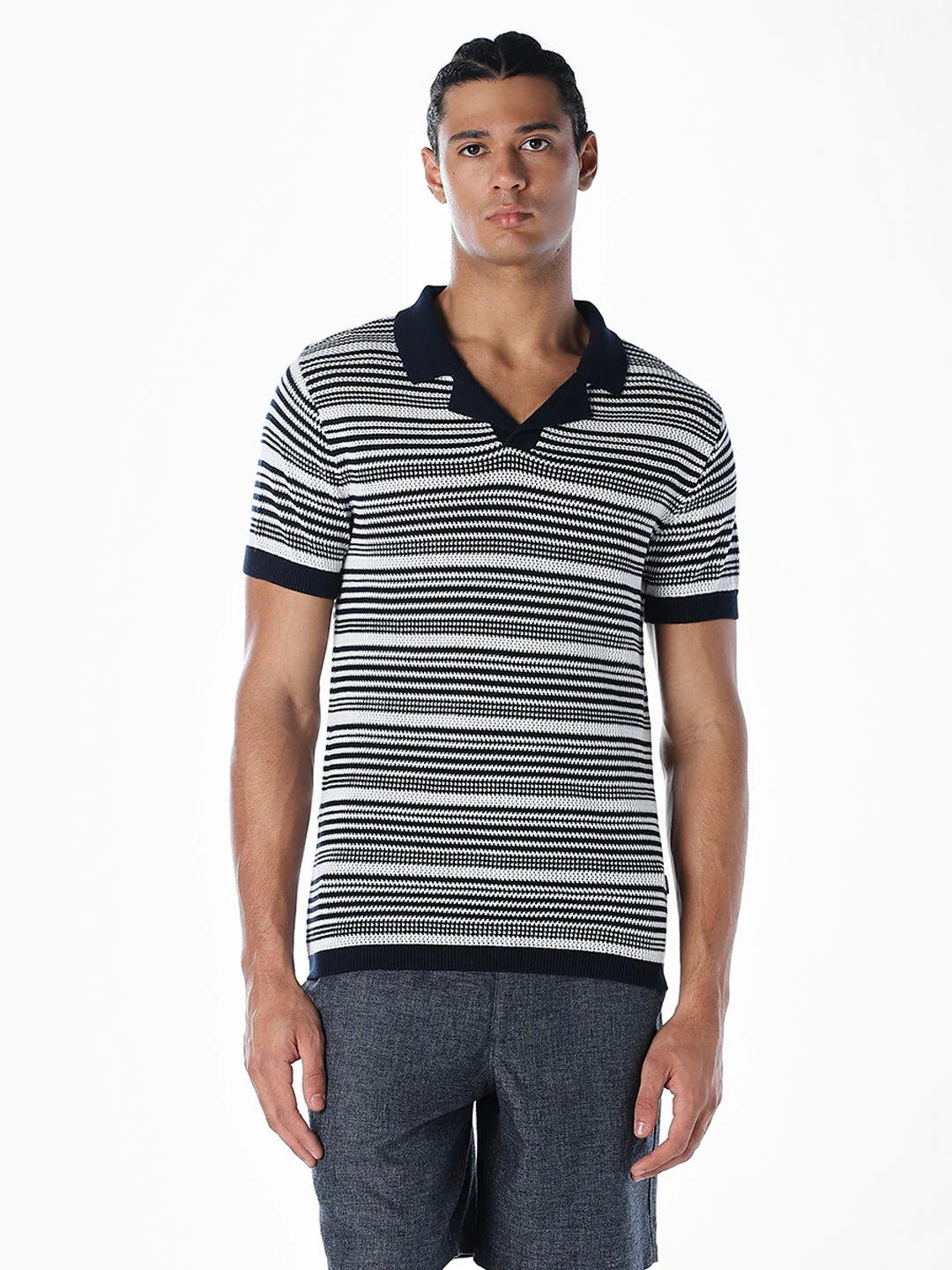 Jacquard Knitted Cotton Polo - Image 2