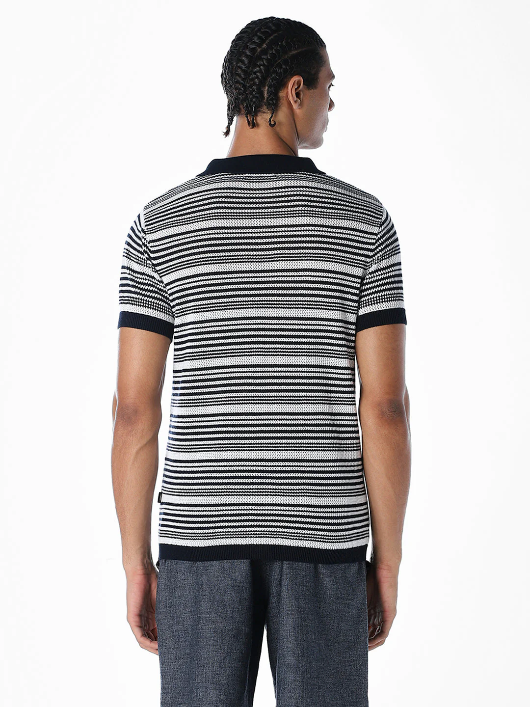 Jacquard Knitted Cotton Polo - Image 4