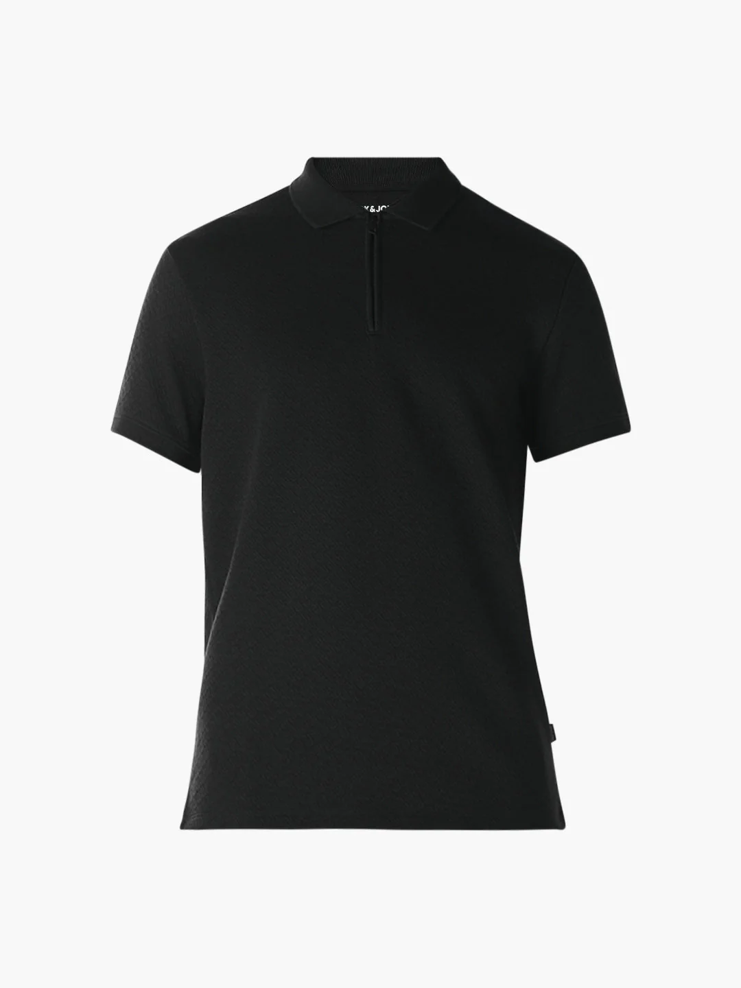 Black Zip Detail Cotton Polo - Image 7