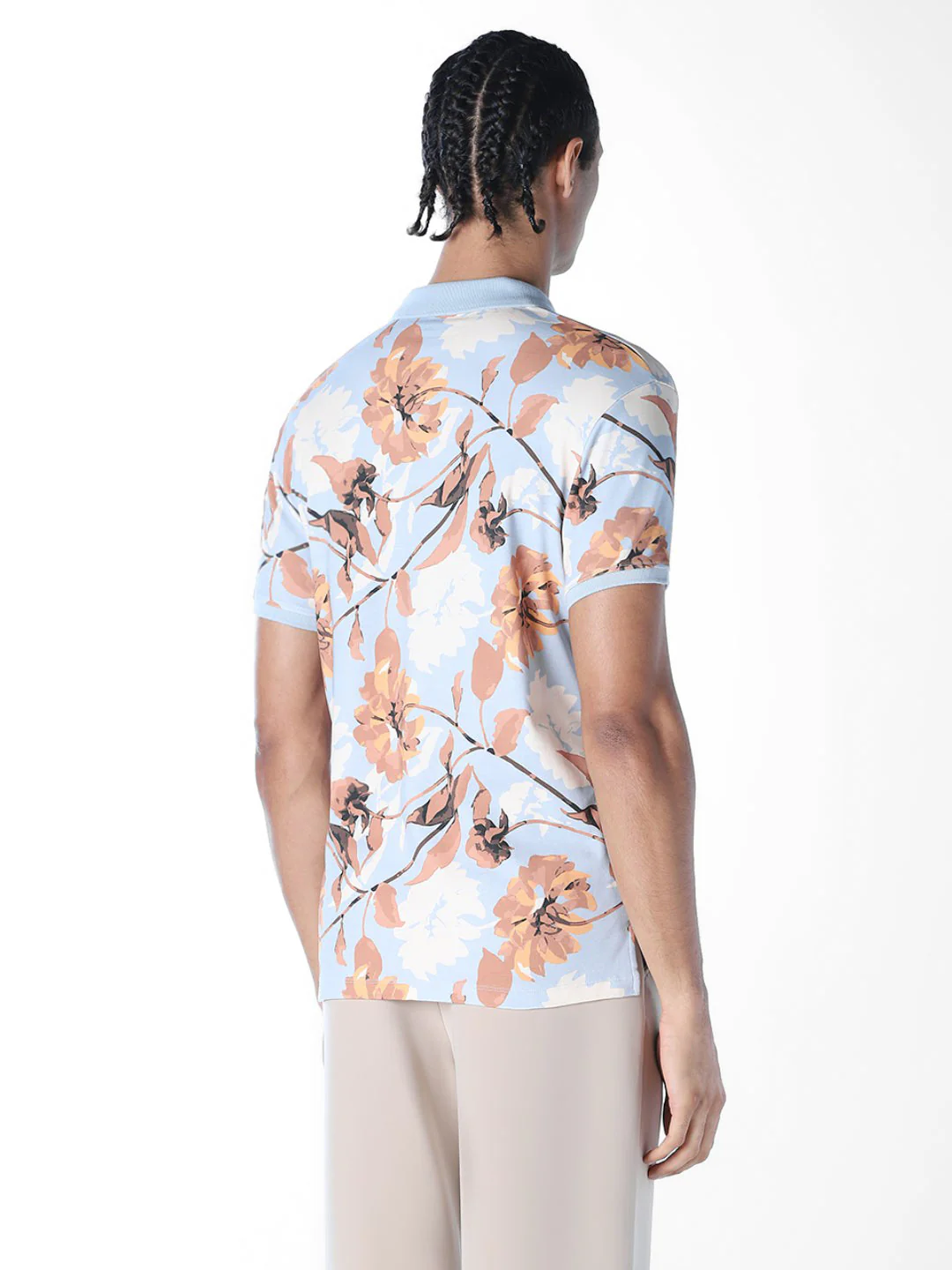 Blue Printed Cotton Polo - Image 4