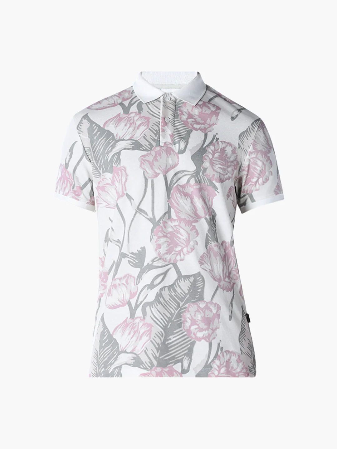 White Printed Cotton Polo - Image 7