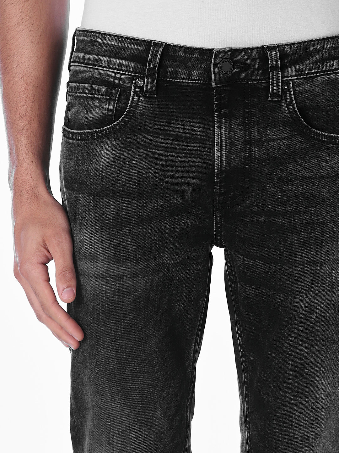 5 Pocket Washed Ben Skinny Fit Jeans - Image 4