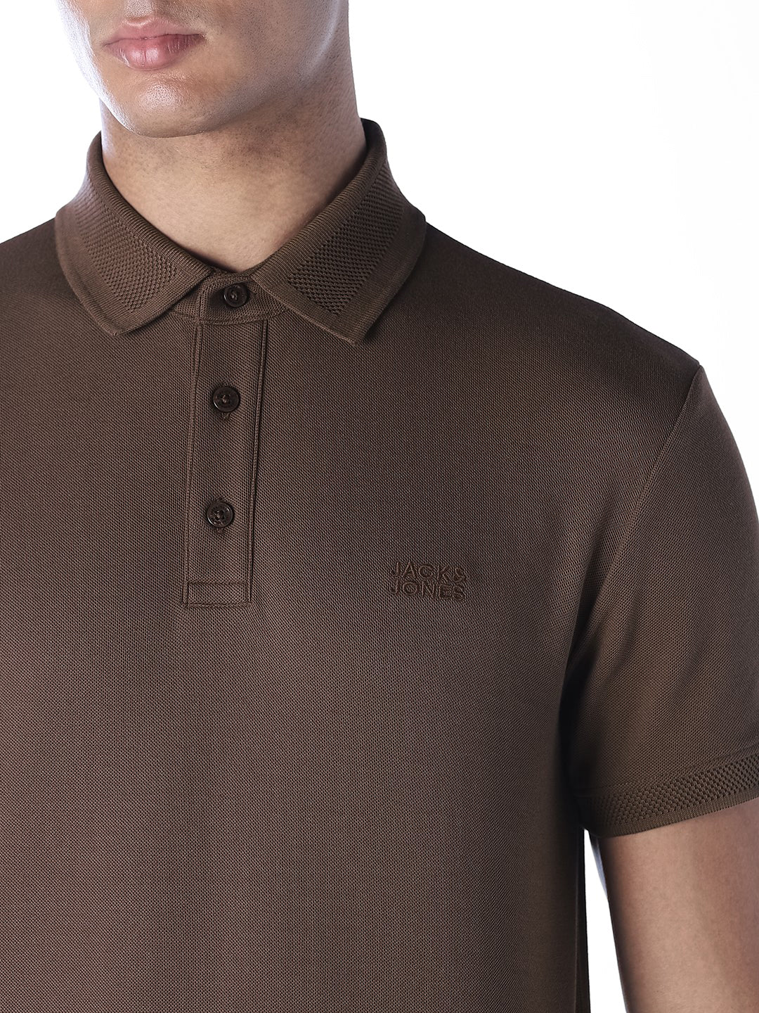 Knitted Logo Print Polo - Dark Brown - Image 5