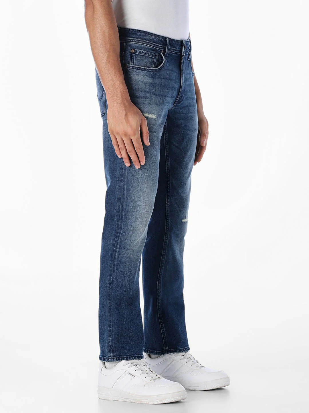 5 Pocket Distressed Clark Regular Fit Jeans - Image 2
