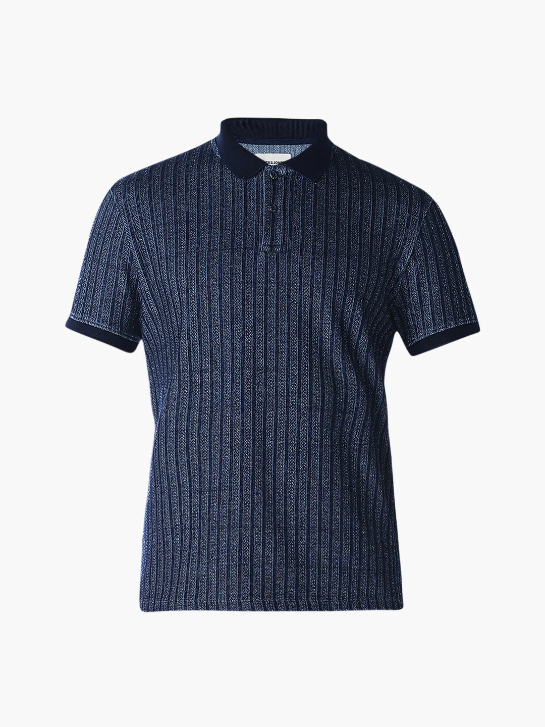 Indigo Dobby Jacquard Polo - Image 7